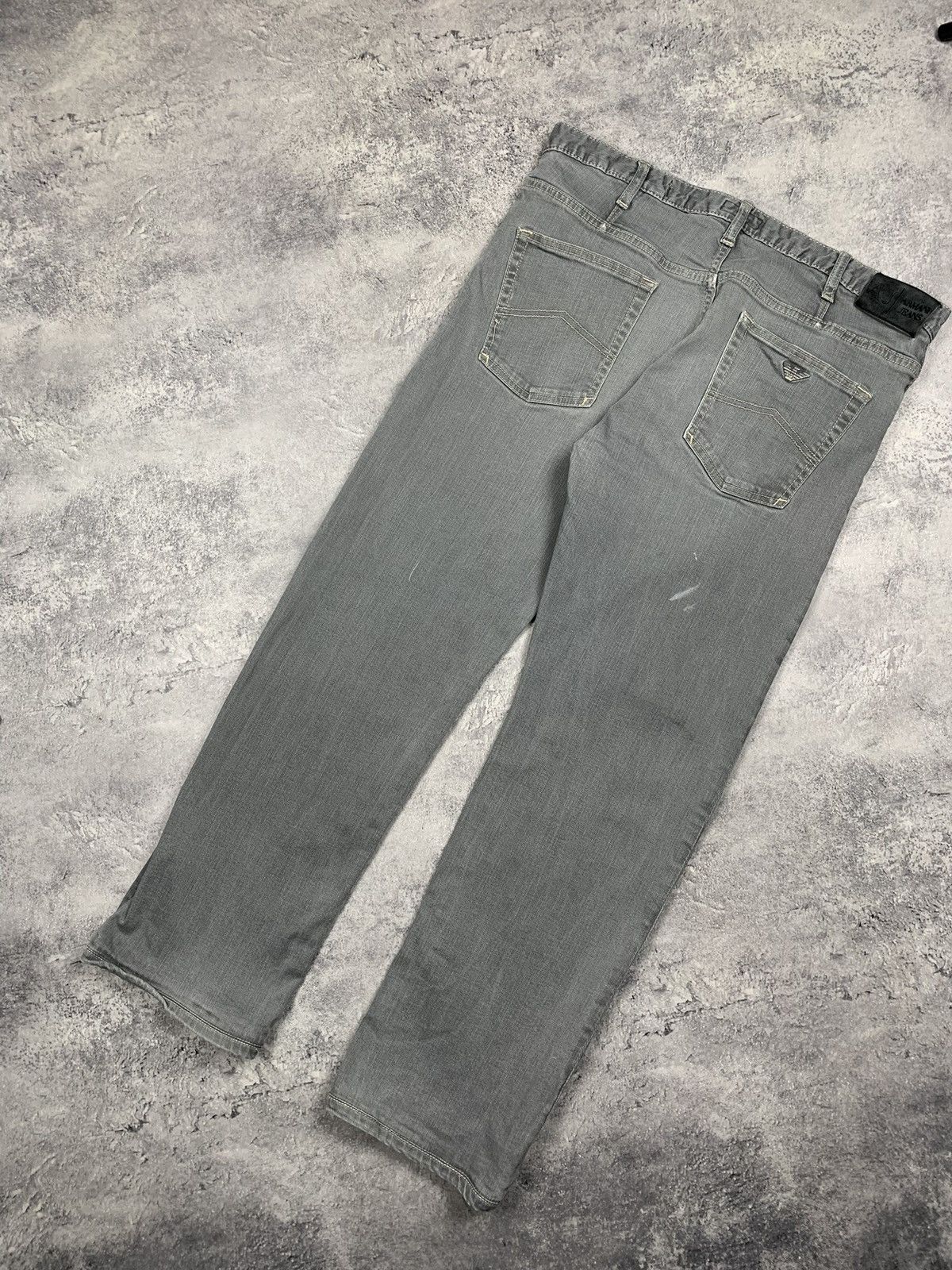Armani Jeans Y2K Men’s Regular Fit Jeans Size 34 Gray Logo