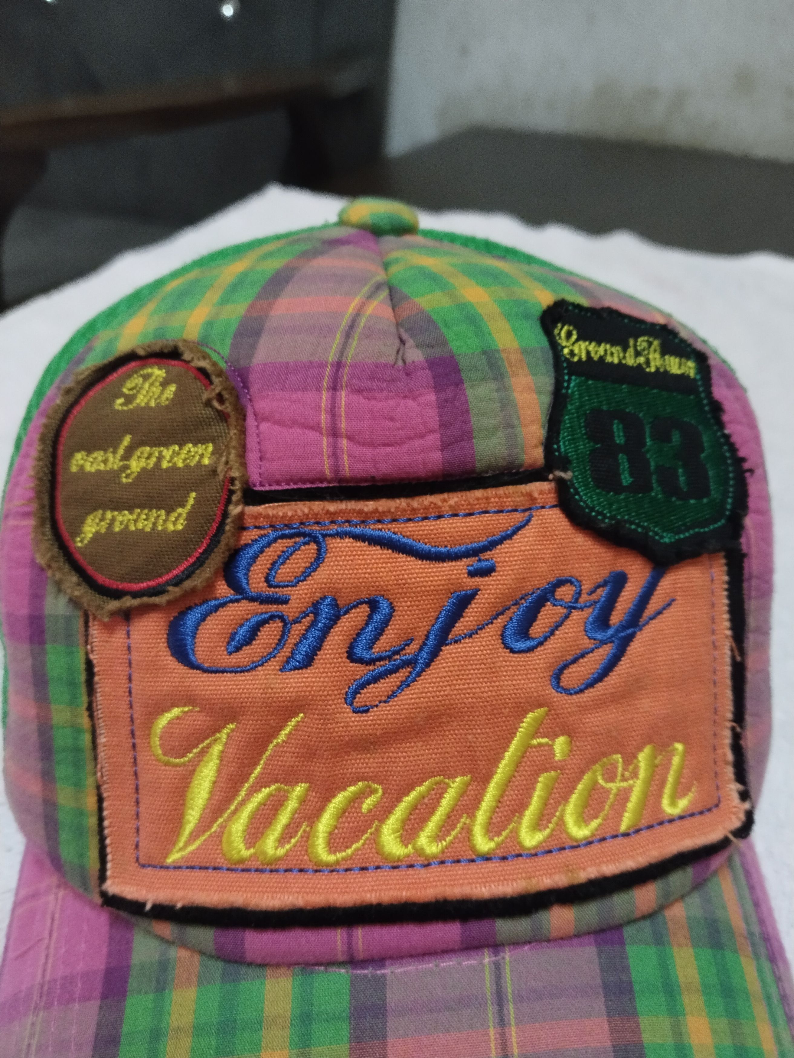 Japanese Brand ENJOY VACATION DISTRESSED TRUCKER HAT Size ONE SIZE - 2 Thumbnail