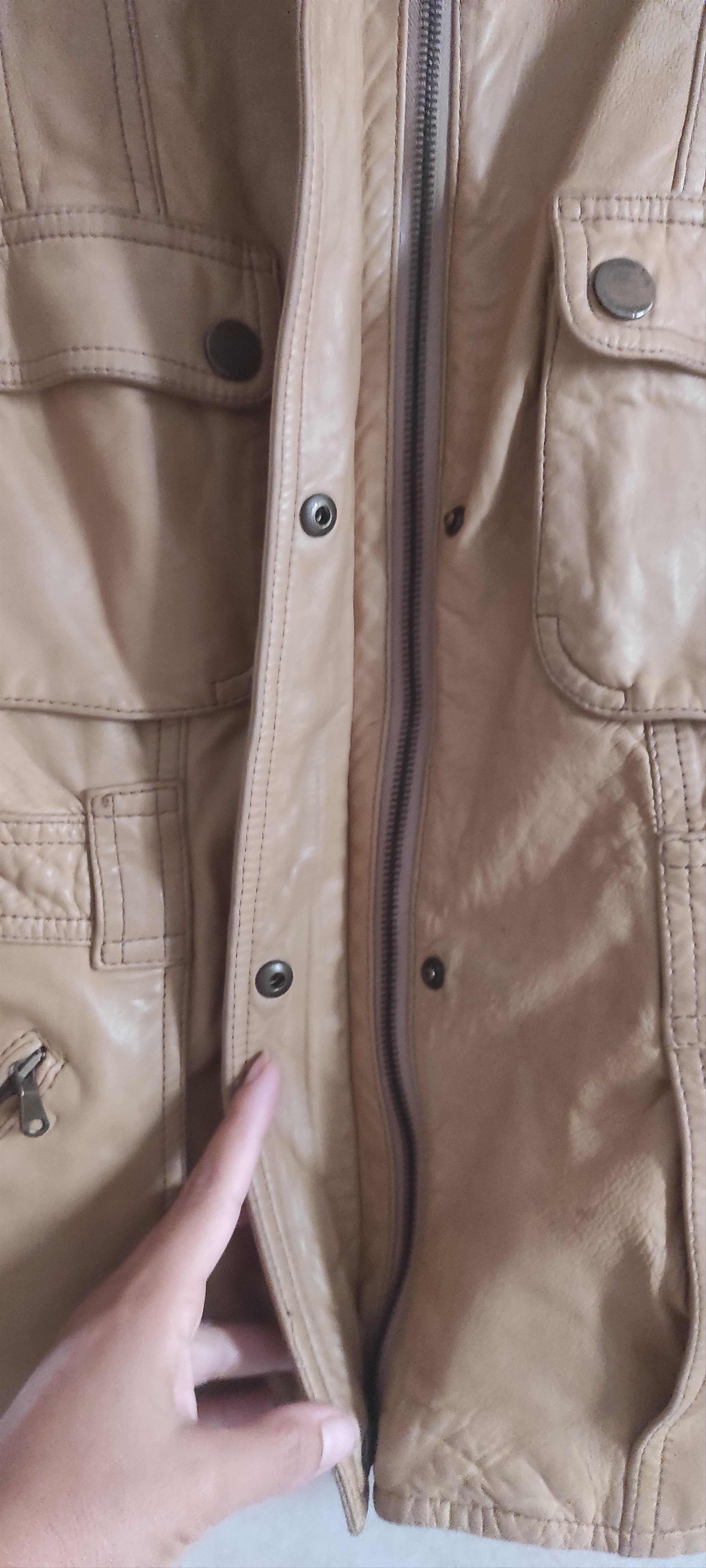 Massimo Dutti Massimo Dutti Sheepskin Soft Leather Tan Moto Jacket Size S / US 4 / IT 40 - 5 Thumbnail