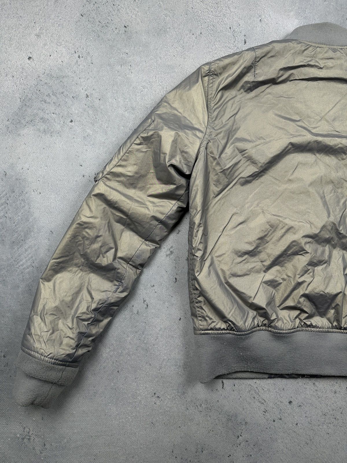 Schott NYC MA-1 Bomber Jacket American College Gray Satin