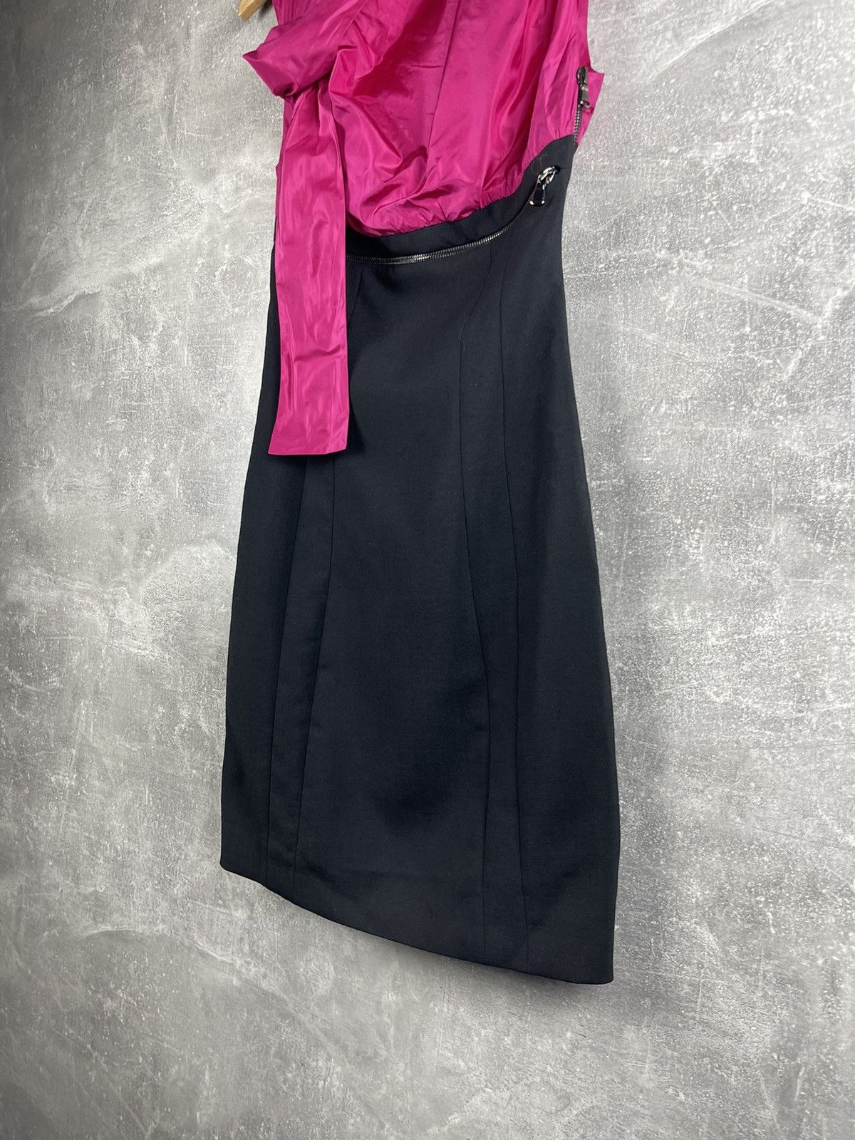 Antonio Berardi Antonio Berardi Made in Italy Silk Wool Dress Fuchsia Black Size XS / US 0-2 / IT 36-38 - 4 Thumbnail