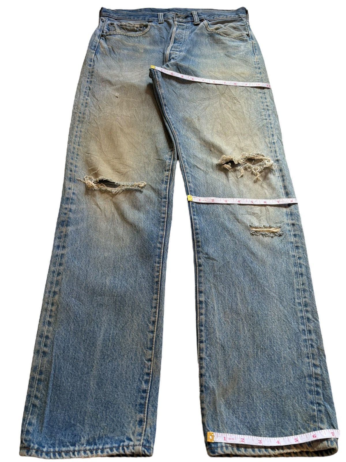 Levi's Vintage 70s Levis 501 Bartacks Mud Wash Jeans Button #2 Size US 31 - 14 Thumbnail