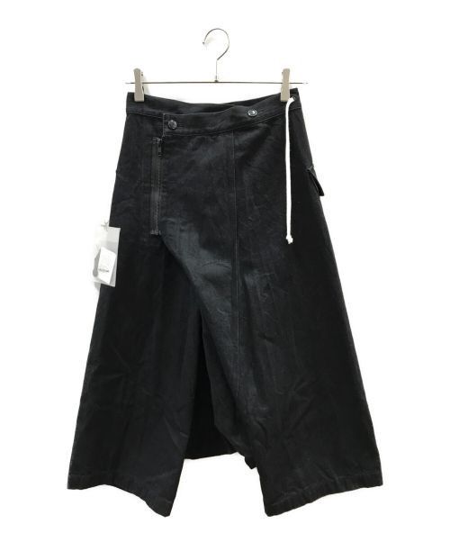 image of Regulation Yohji Yamamoto 12 Oz Denim R-Wrap Sarouel Pnt 1 in Black, Men's (Size 26)