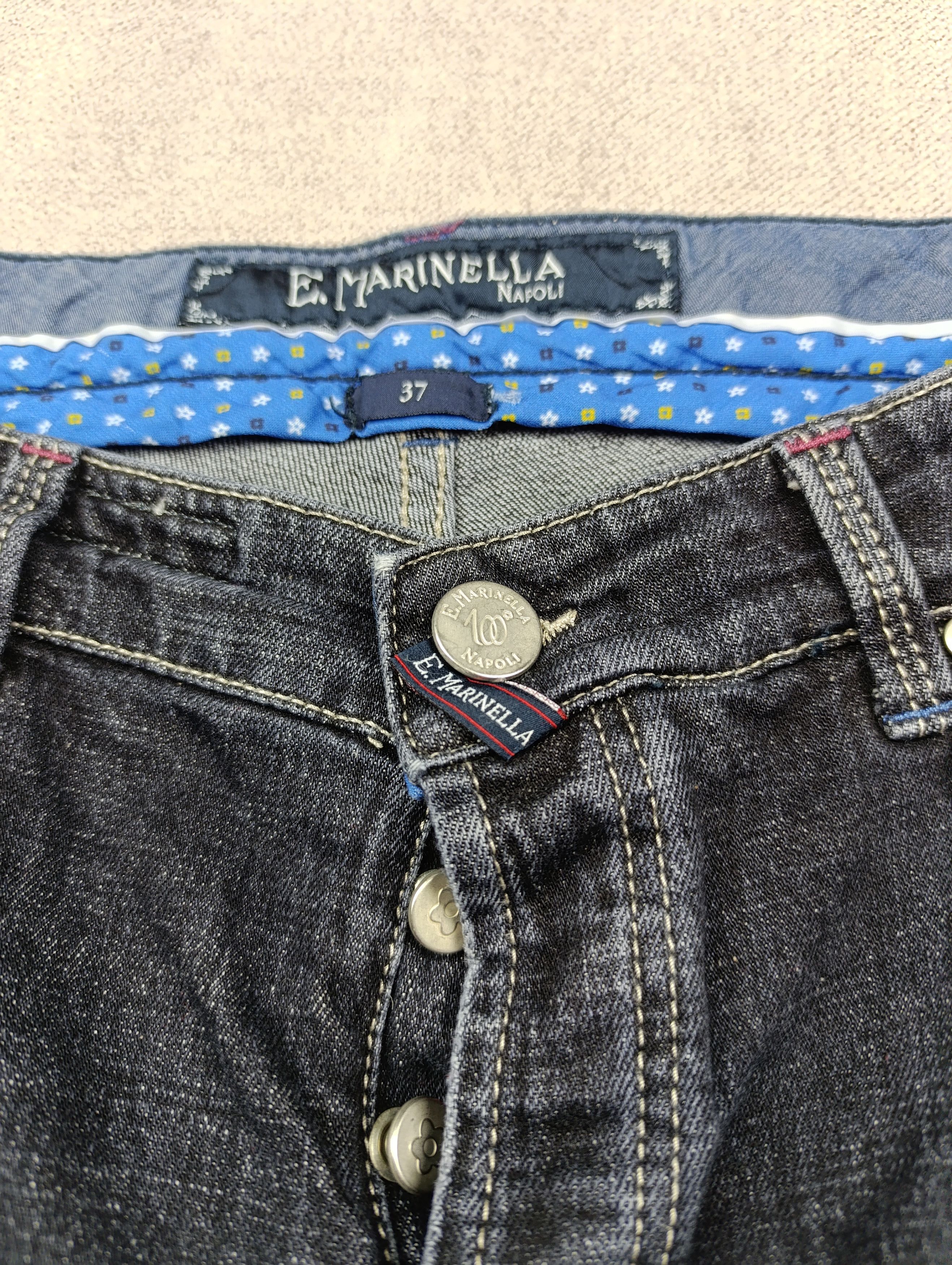 E. Marinella E.MARINELLA JEANS MILANO BUTTON FLY SLIM FIT FOR 100 YEARS Size US 37 - 13 Thumbnail