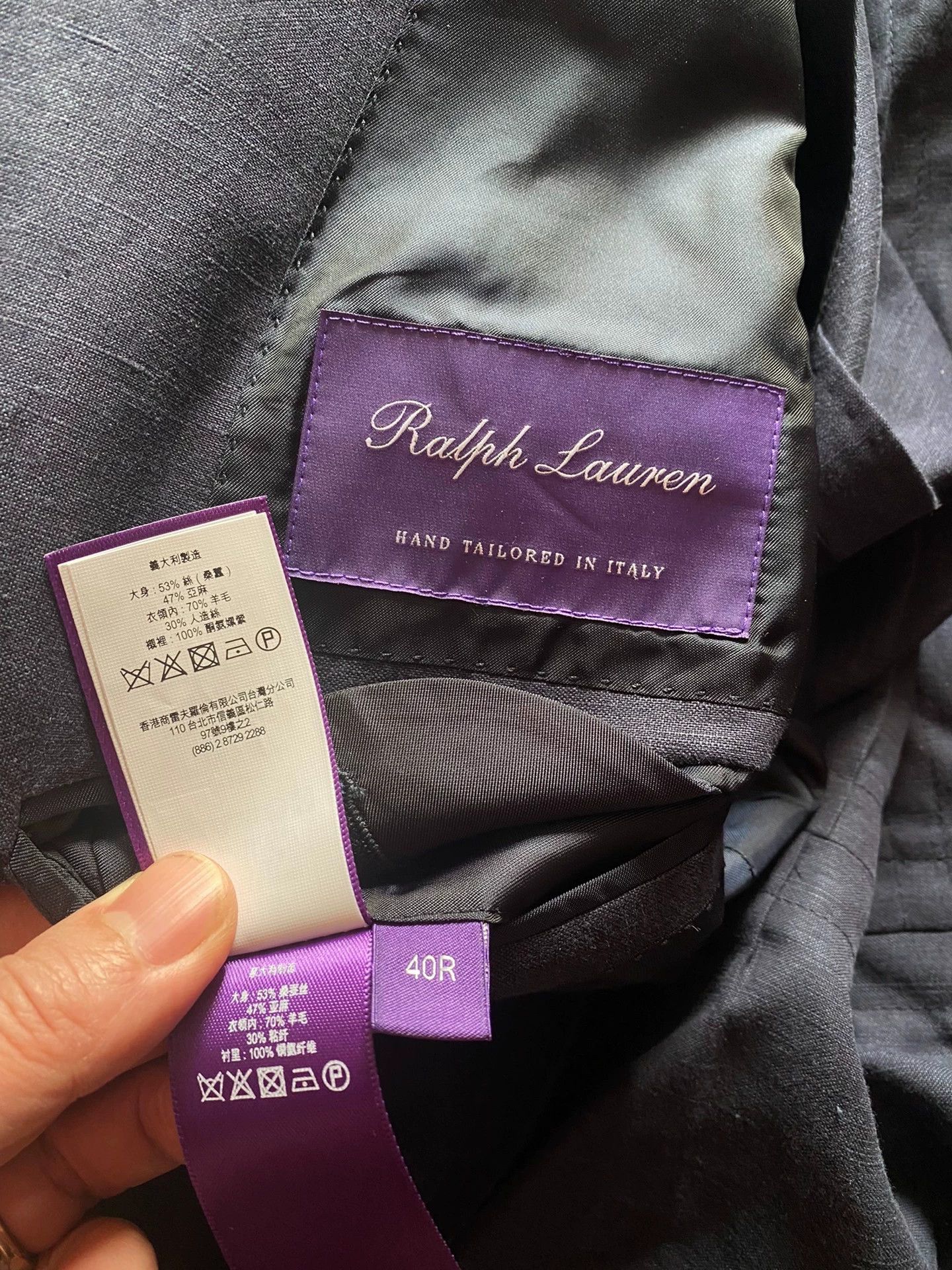Ralph Lauren RALPH LAUREN Purple Label Hand Tailored Silk-Linen 40R Blaze Size 40R - 6 Thumbnail