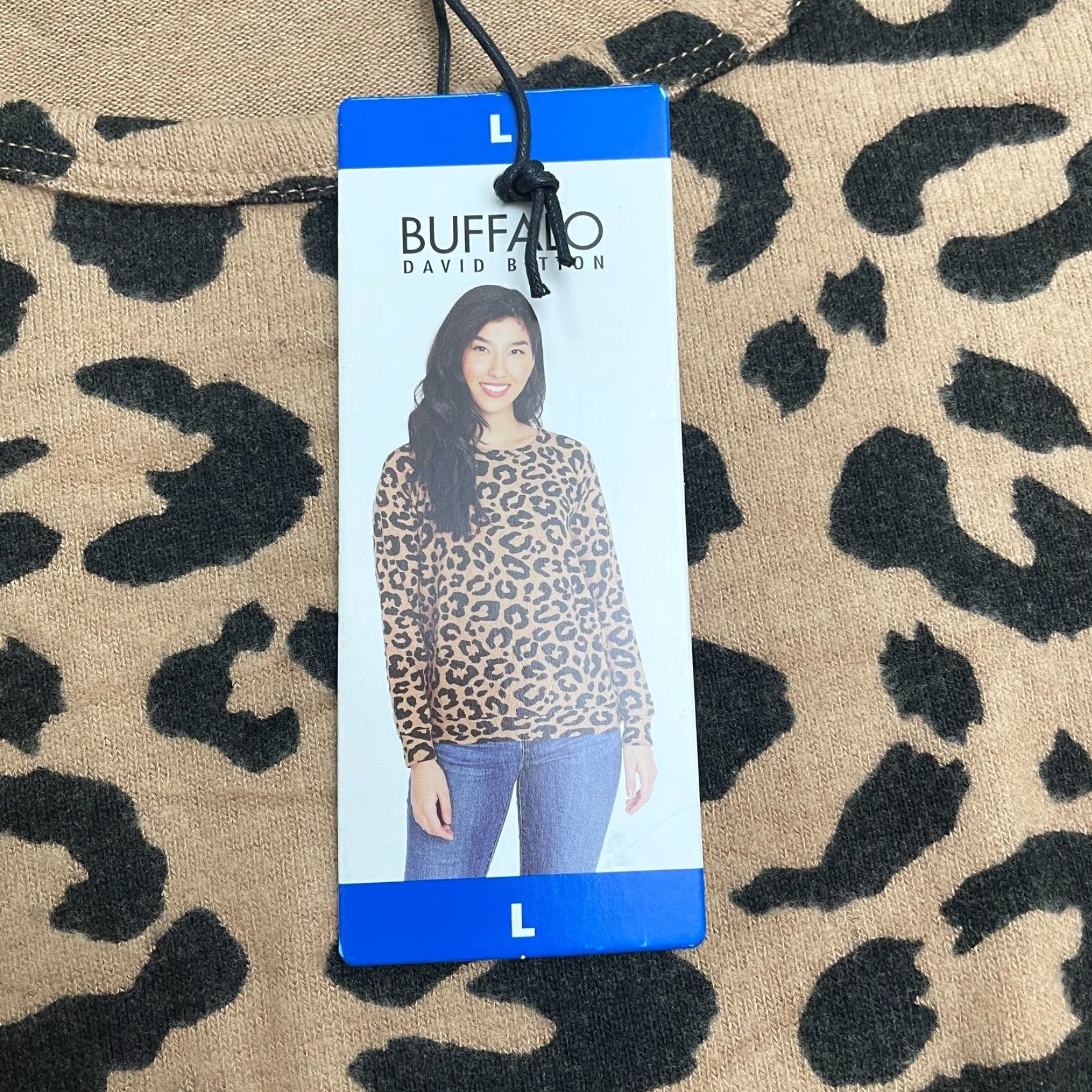 Buffalo David Bitton Buffalo Cheetah Brown Black Sweatshirt Womens L NWT Animal Print Pullover Size L / US 10 / IT 46 - 4 Thumbnail