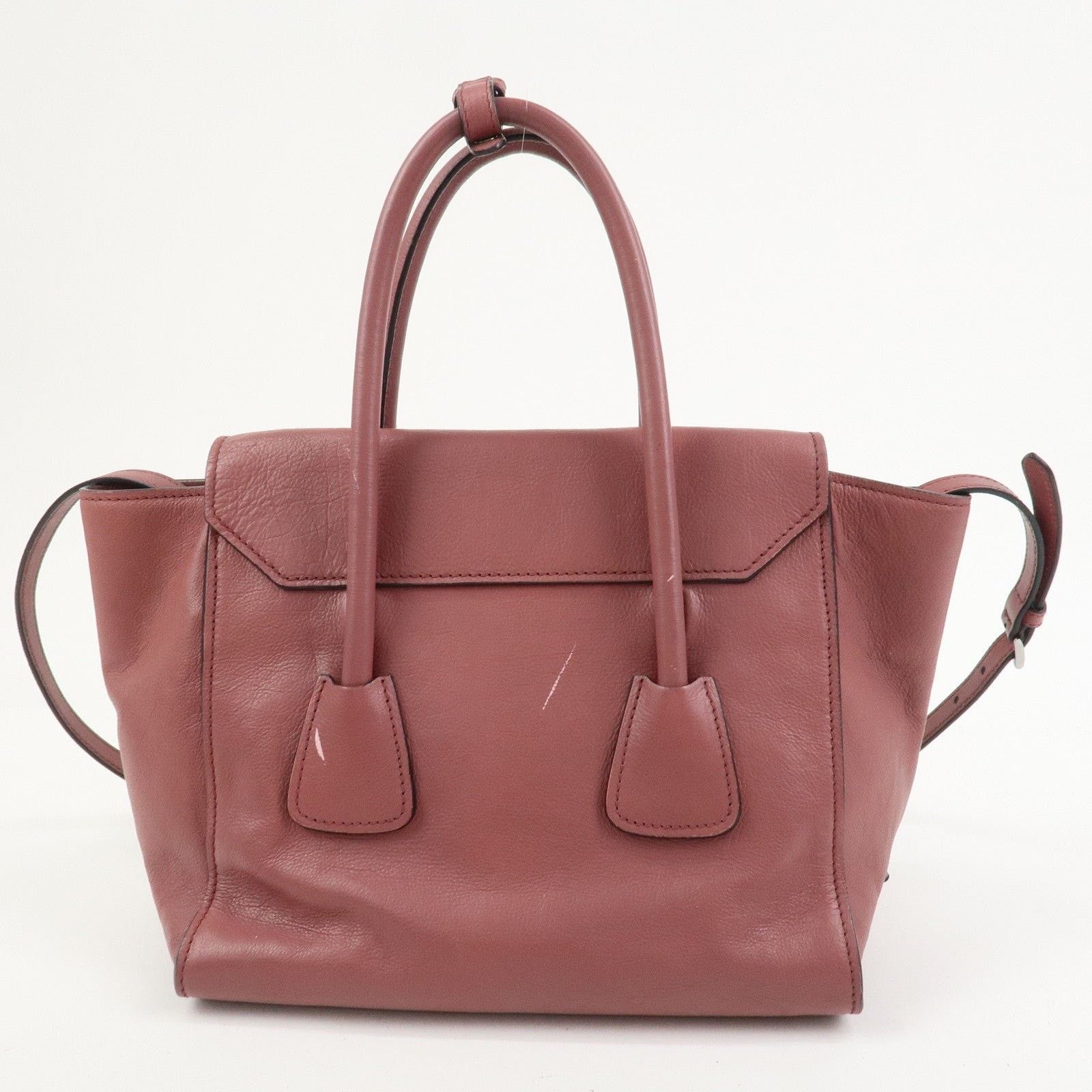 Prada Prada Logo Lock Calfskin Satchel Pink Size ONE SIZE - 2 Thumbnail