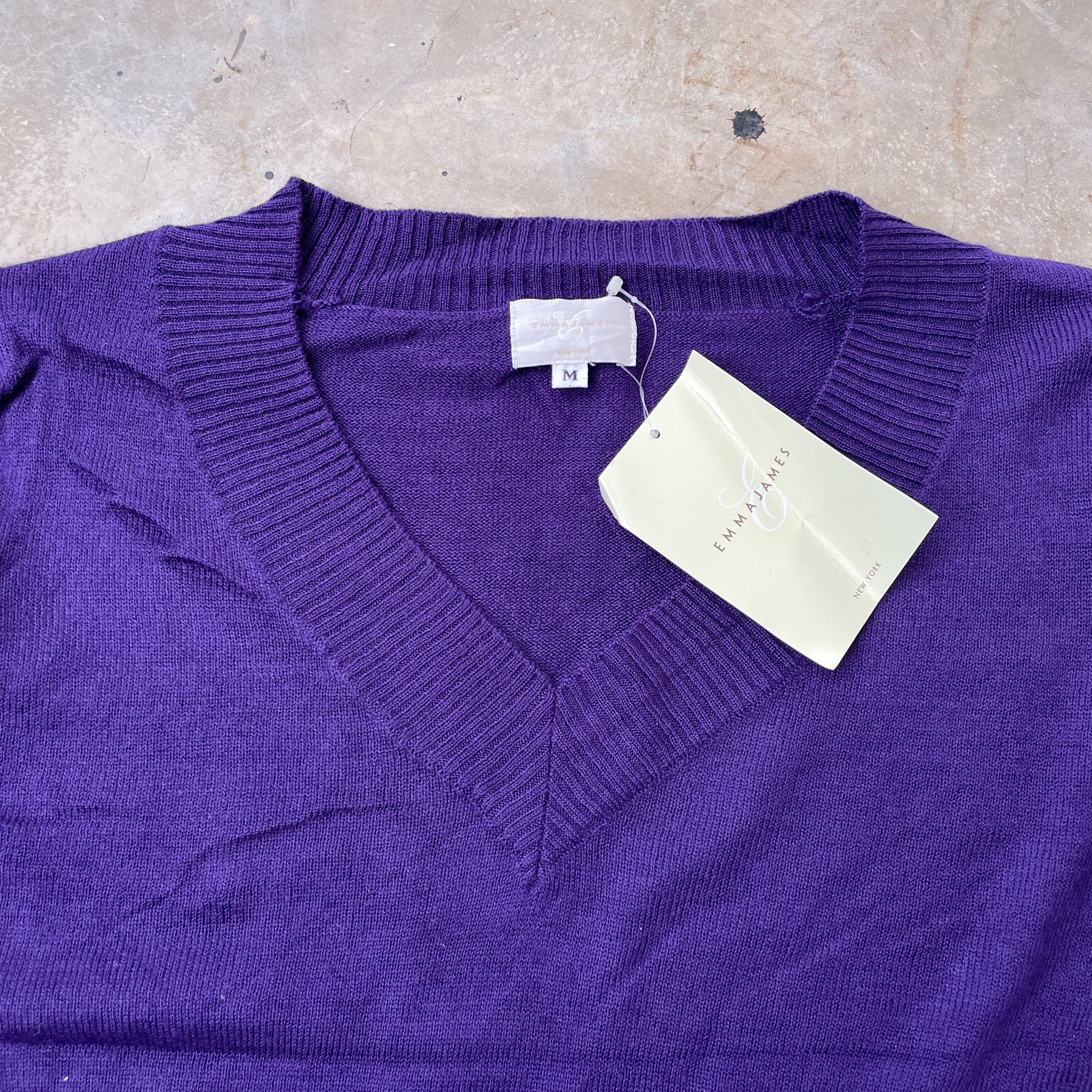 Japanese Brand Emma James V Neck Sweater Knit With Tag Size M / US 6-8 / IT 42-44 - 2 Thumbnail