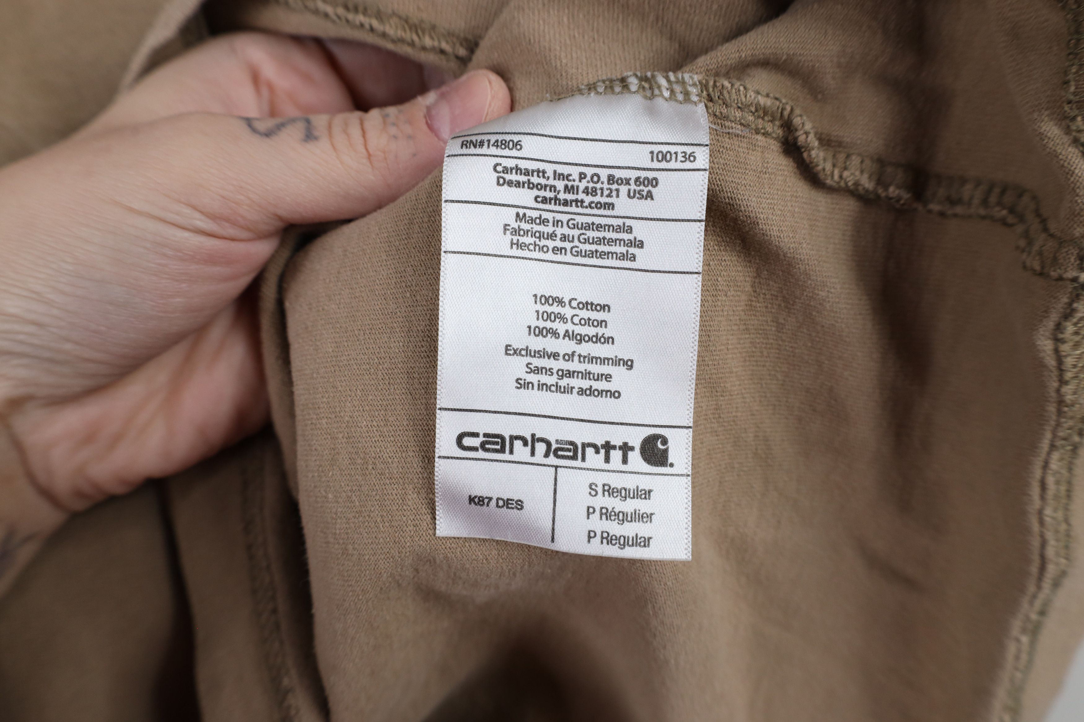 Carhartt × Vintage Vintage Y2K Carhartt Spell Short Sleeve Pocket T-Shirt Tan Size US S / EU 44-46 / 1 - 8 Thumbnail