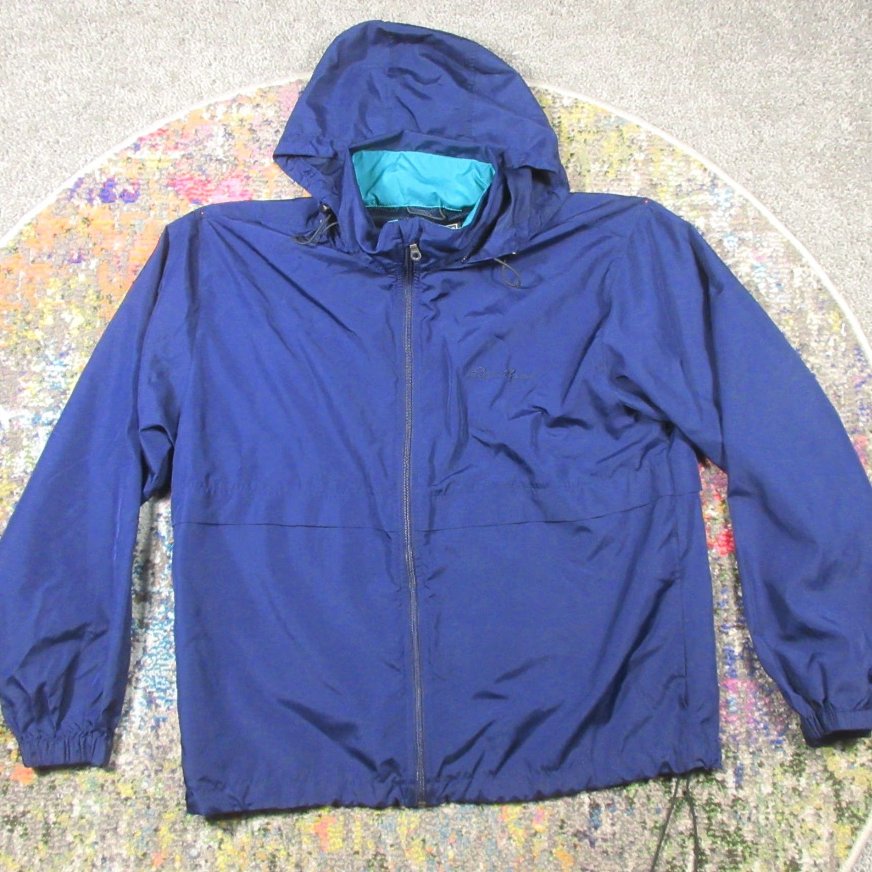 Eddie Bauer Eddie Bauer Windbreaker Jacket Men M Blue Hooded Lightweight Vented Back Stow Nylon Softshell Zip Outdoor Hiking Size US M / EU 48-50 / 2 - 3 Thumbnail