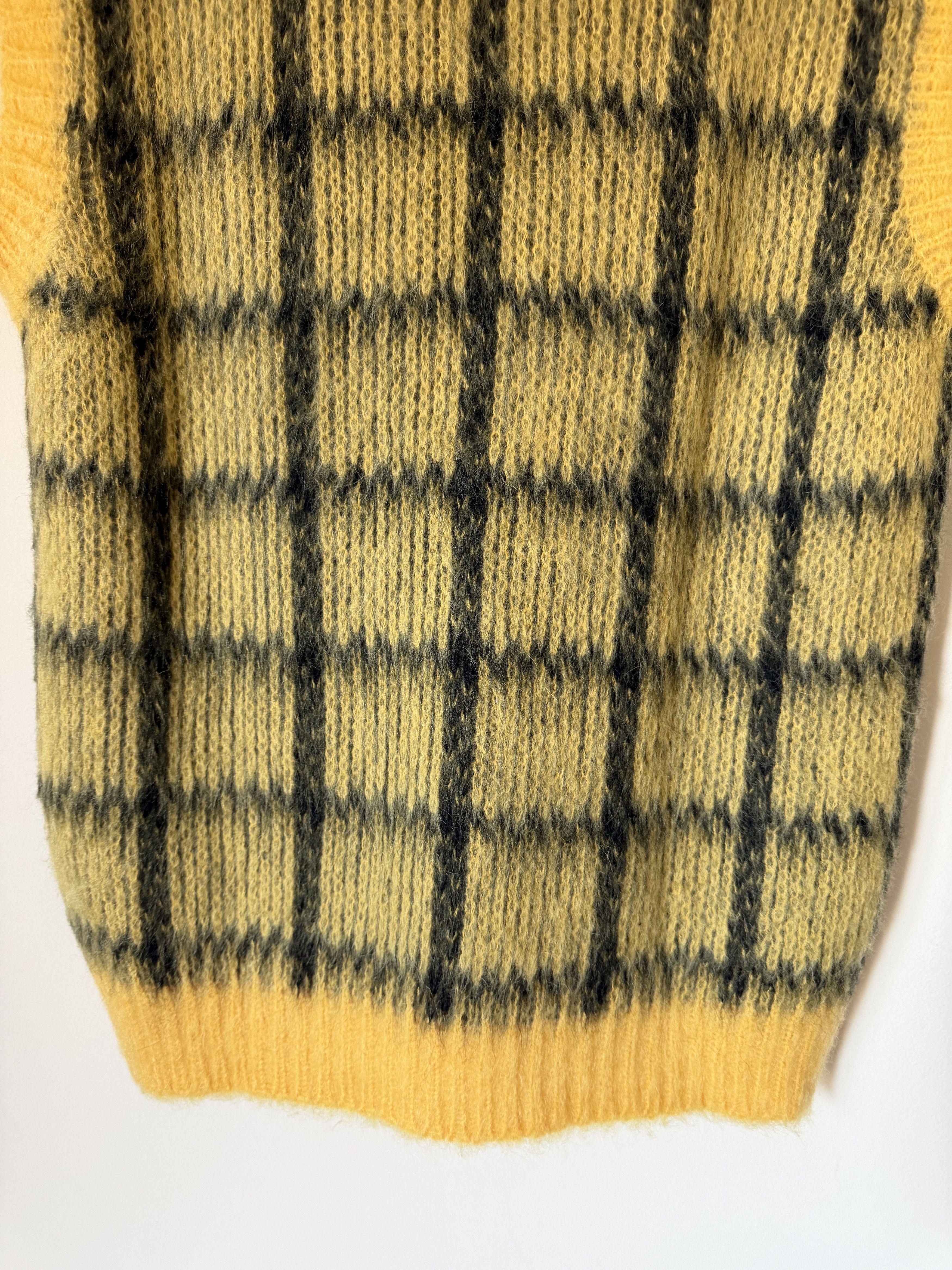 Marni Marni Brushed Check Mohair Sweater Vest in Yellow Size US M / EU 48-50 / 2 - 6 Thumbnail