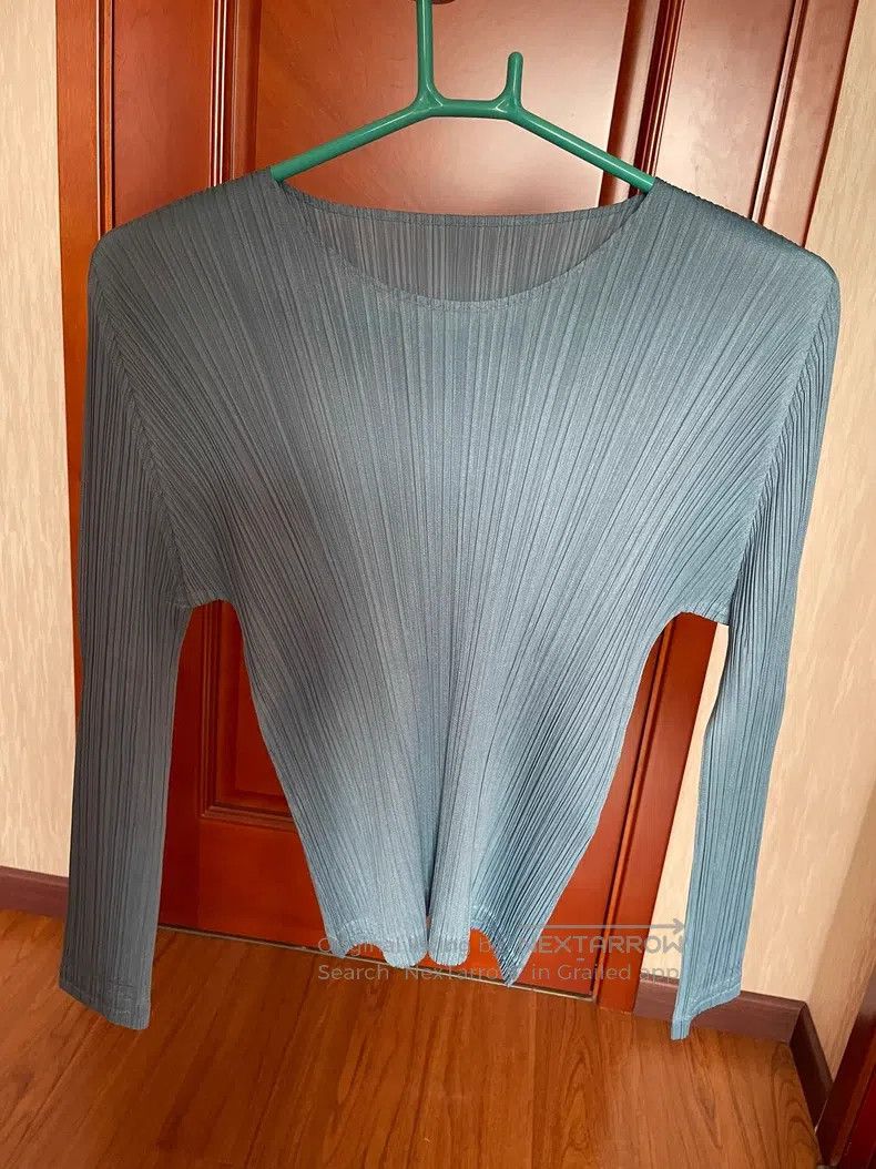 Issey Miyake Issey Miyake Gray-Blue Long Sleeve Size L / US 10 / IT 46 - 3 Thumbnail