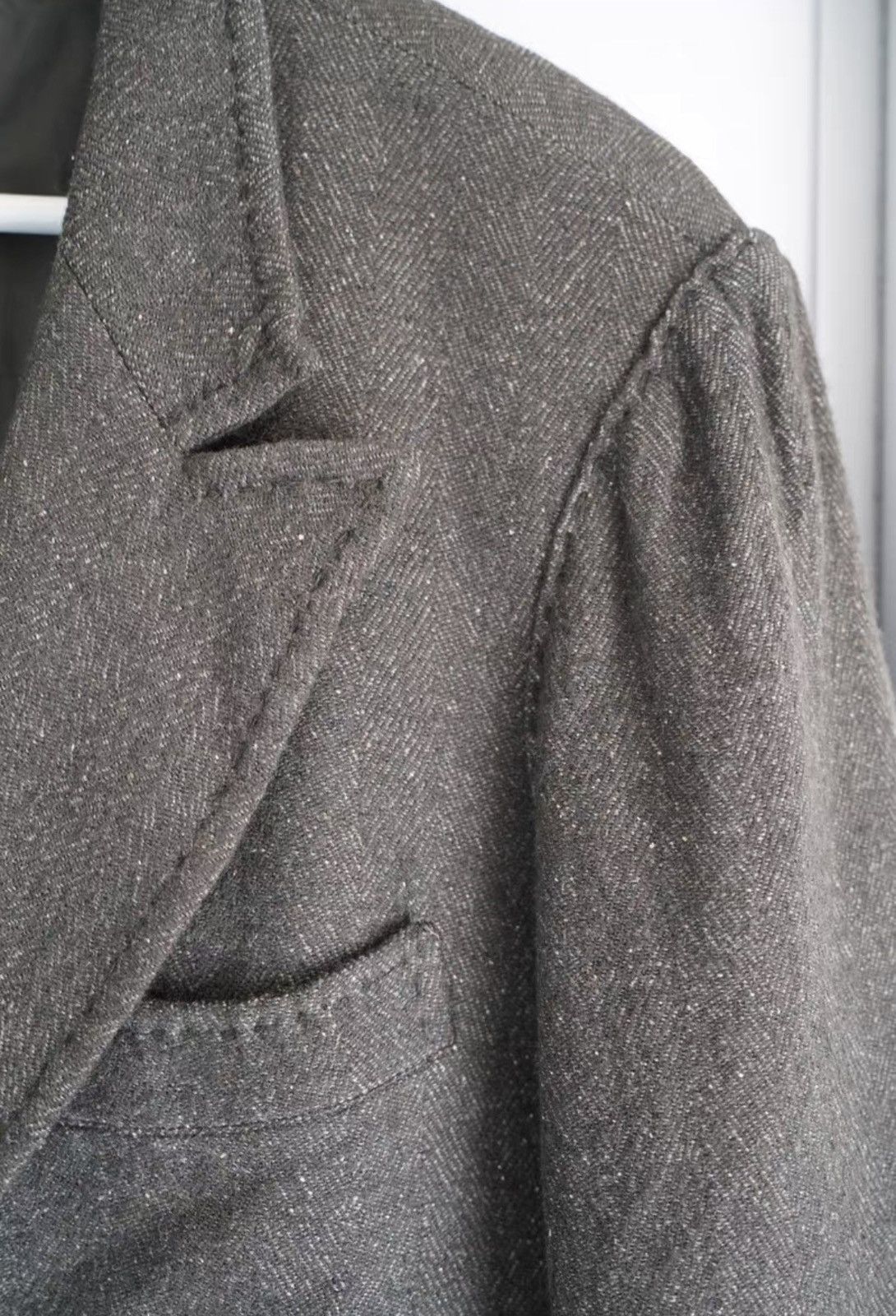 Yohji Yamamoto Yohji Yamamoto 08AW Deadwood Brown Hand-Stitched Blazer K4 Size US M / EU 48-50 / 2 - 3 Thumbnail