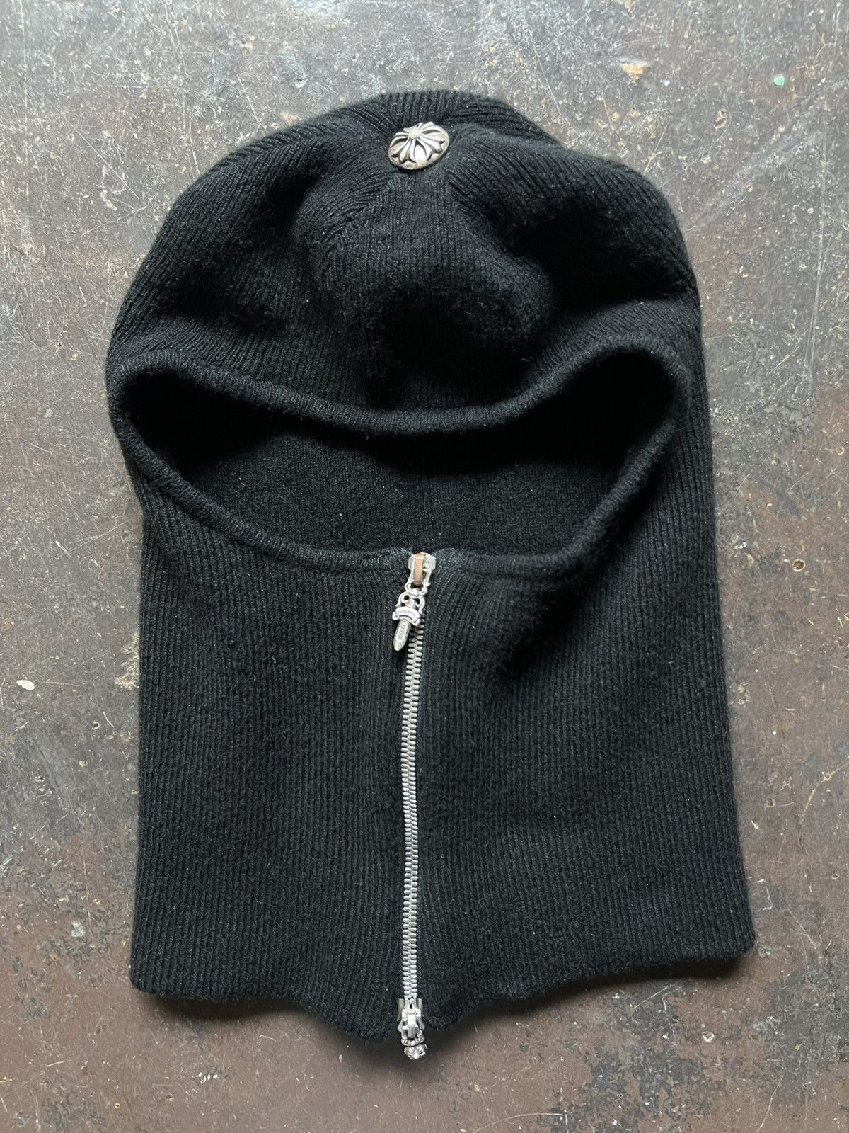Chrome Hearts Cashmere Knit 2-way Zipper Face Mask/Ski Mask Size ONE SIZE - 1 Thumbnail