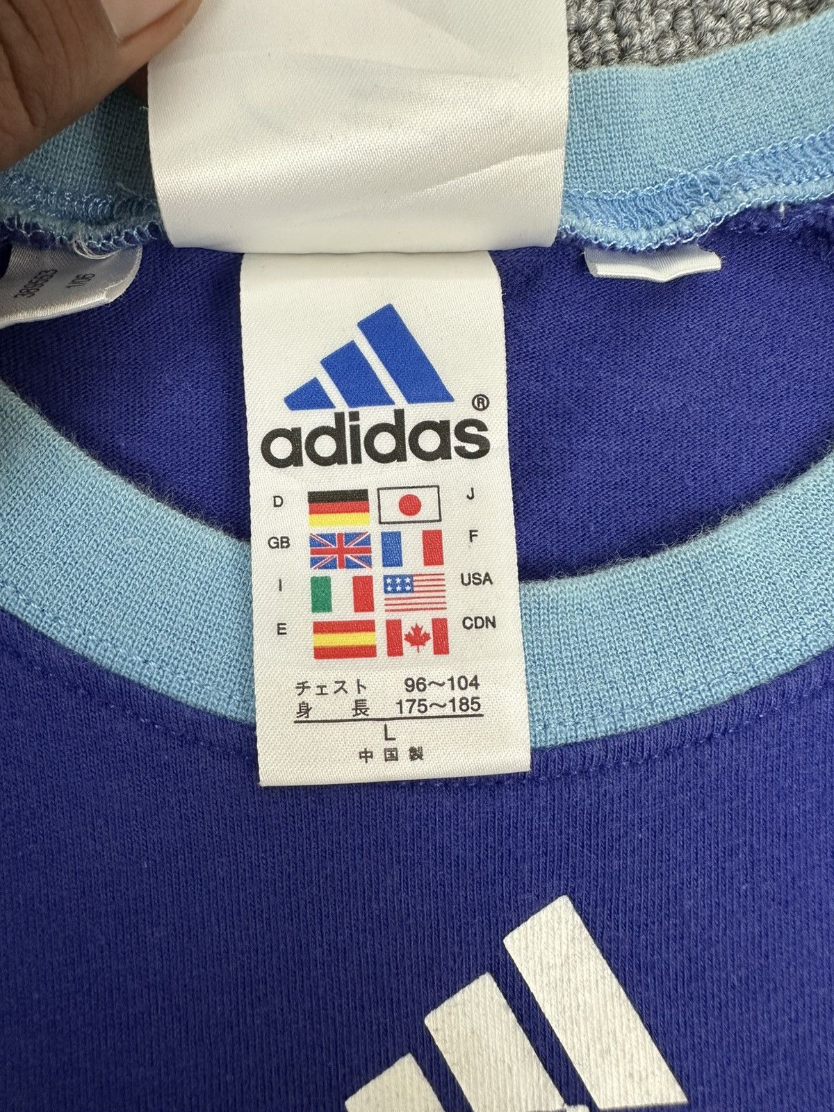 Adidas Rare🔥Vintage Y2K Samurai Blue JFA Shirt Big Logo Spell Out Size US M / EU 48-50 / 2 - 5 Thumbnail