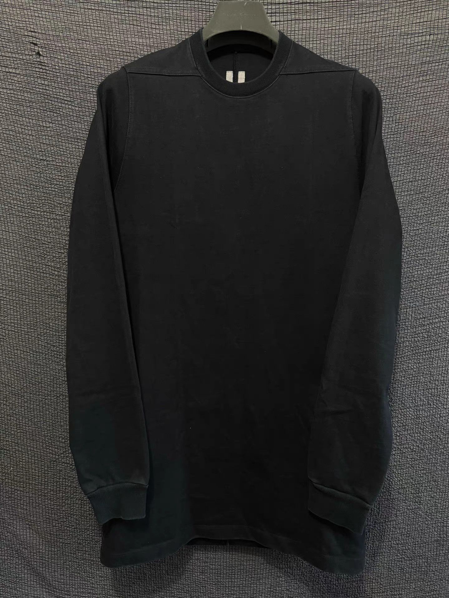 Rick Owens Rick Owens 14FW Pure Black Stiff Cotton T-Cut Long Sleeve Size US XS / EU 42 / 0 - 1 Thumbnail