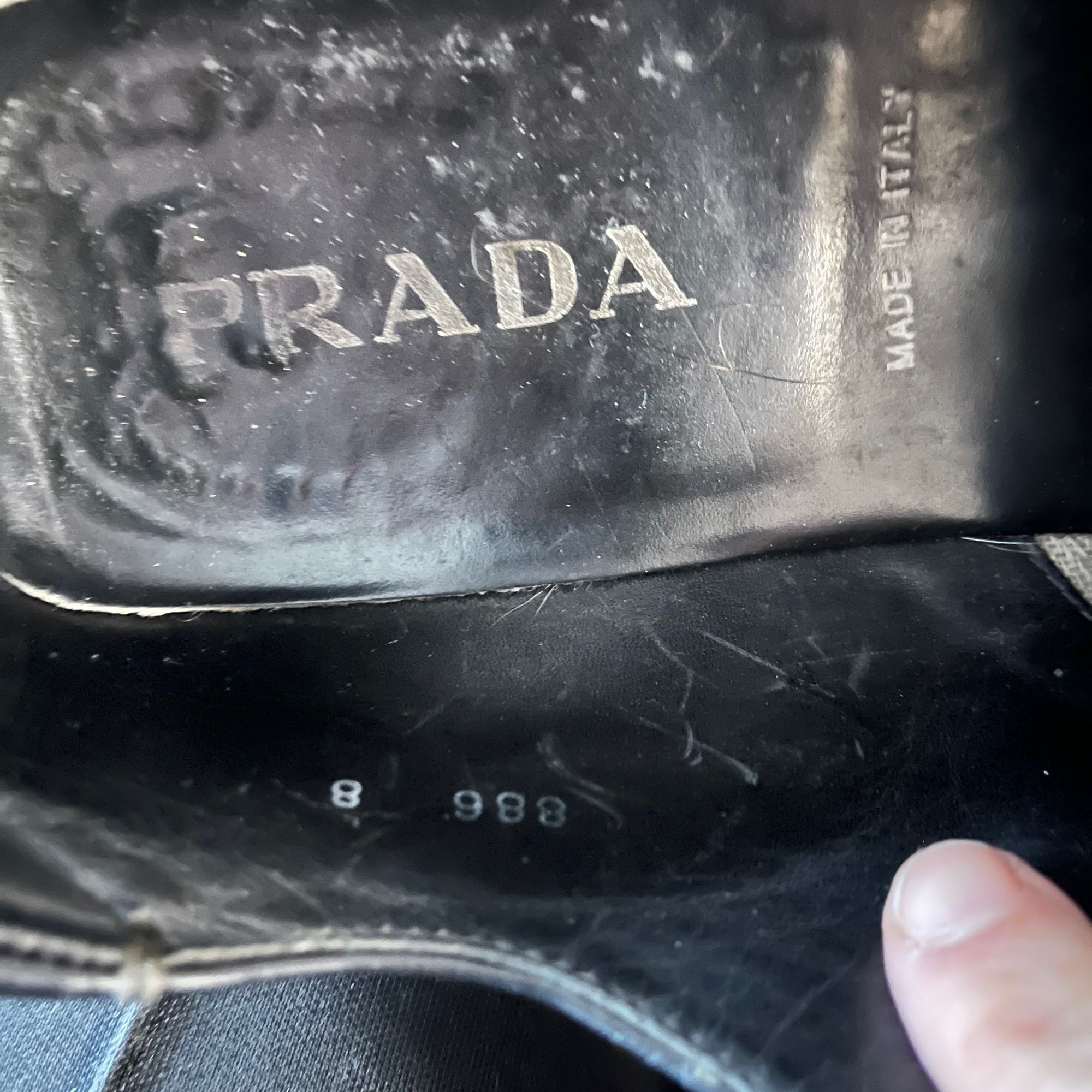 Prada Vintage PRADA Men's Black Square Toe Lace Up Oxford Derby Size US 8 / EU 41 - 6 Thumbnail