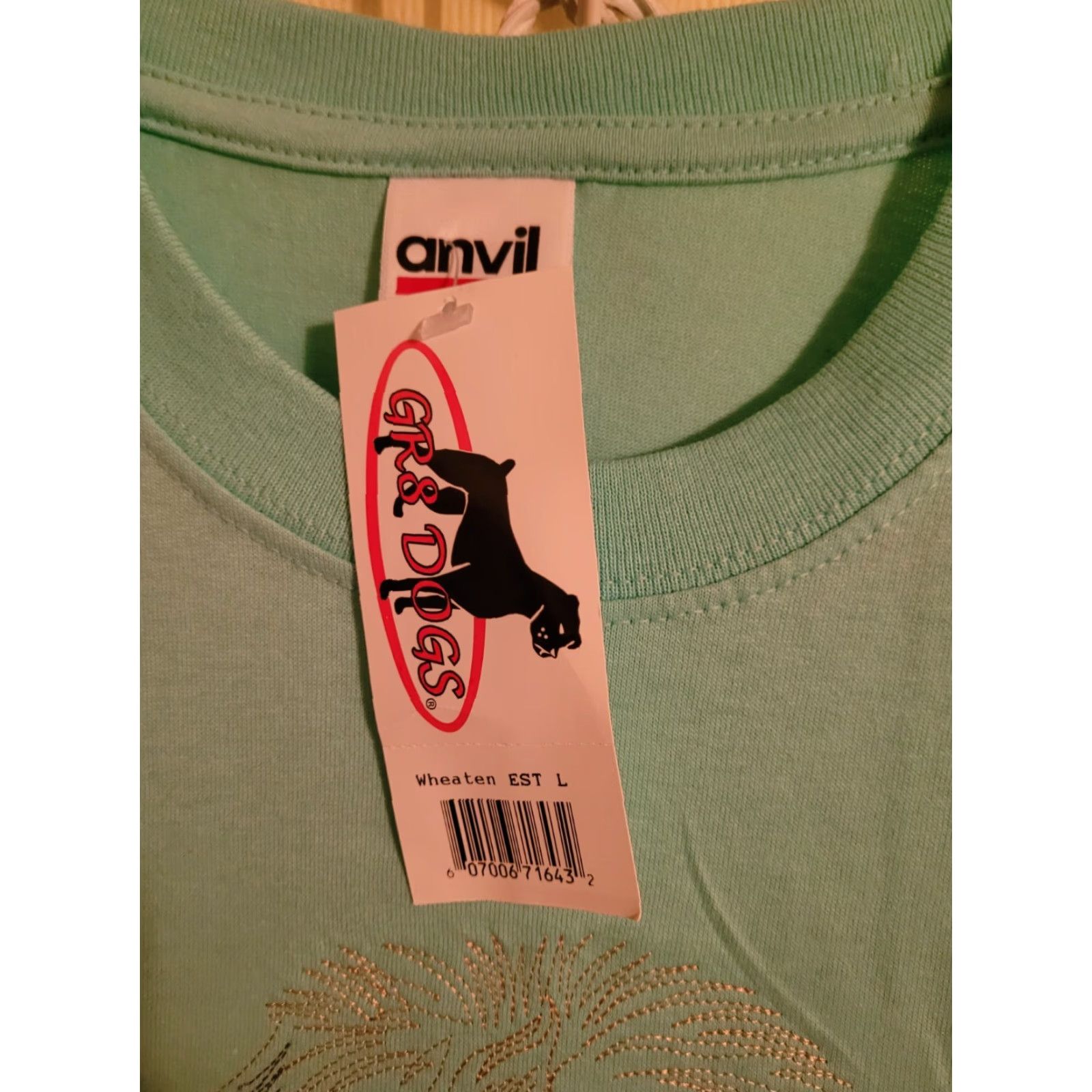 Anvil Soft Coated Wheaten Terrier Dog Lovers T Shirt Large Anvil 100% Cotton Green Unisex Adults Crew Neck Short Sleeve NWT NEW Size L / US 10 / IT 46 - 3 Thumbnail