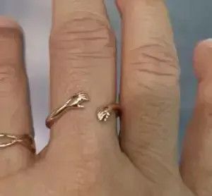 Other Rose Gold Color Hug Hand Adjustable Ring Size ONE SIZE - 3 Thumbnail
