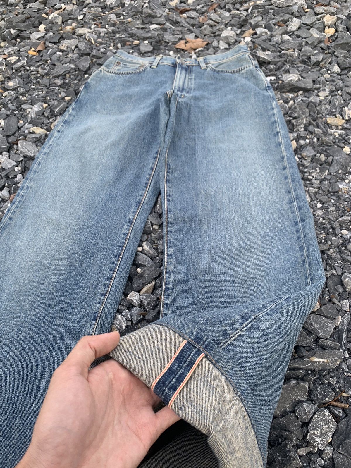Kapital VINTAGE SOMETHING EDWIN 505Z SELVEDGE BAGGY DISTRESSED DENIM Size US 28 / EU 44 - 5 Thumbnail