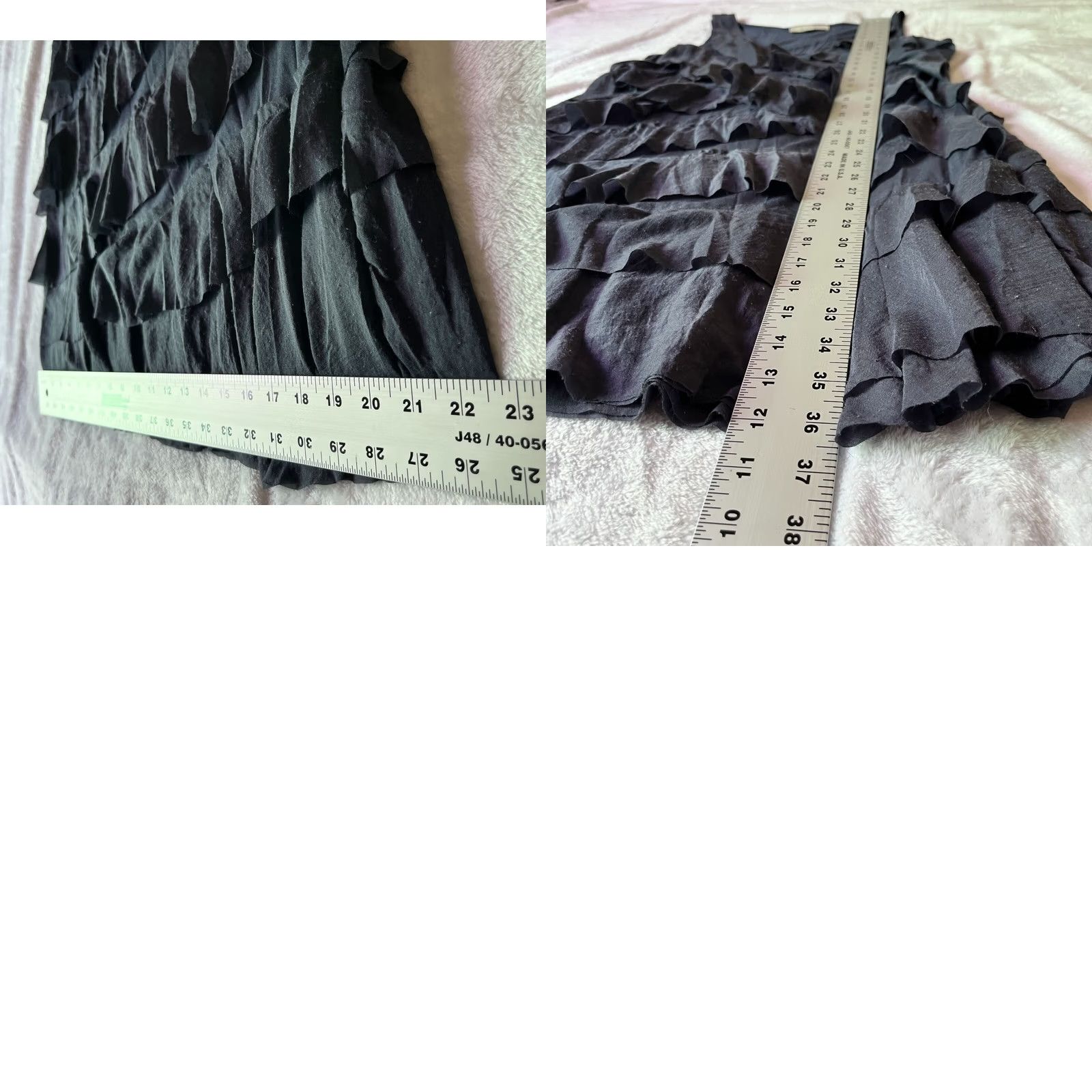 Ann Taylor Ann Taylor Loft Navy Blue Tiered Ruffled Sleeveless V-Neck Dress Size 10 Women A-Line Dress Womens Navy Blue Tiered Ruffle Sleeveless V-Neck Size L / US 10 / IT 46 - 8 Thumbnail
