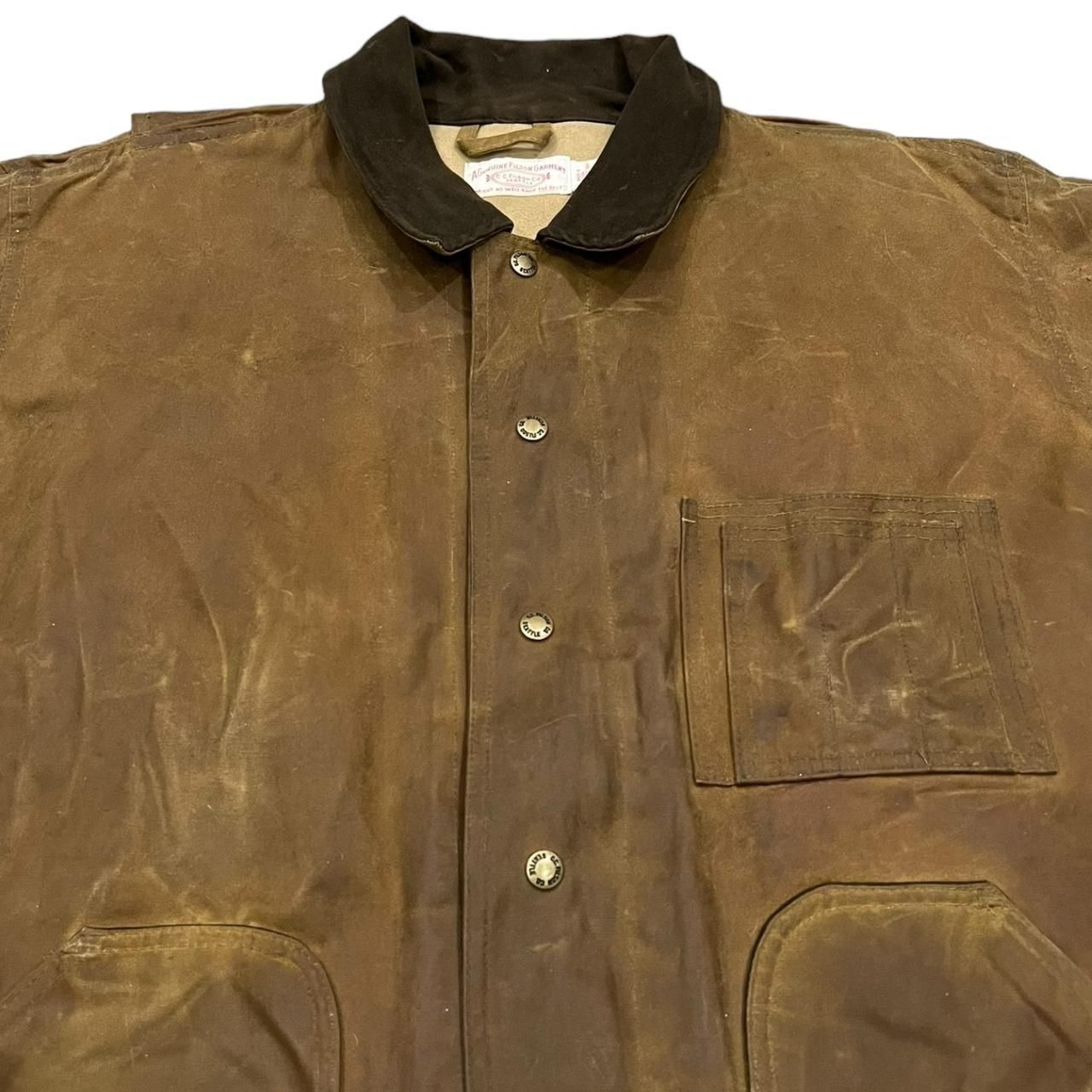 Filson Vintage Filson Tin Cloth Waxed Tan Work Jacket Size US XL / EU 56 / 4 - 4 Thumbnail