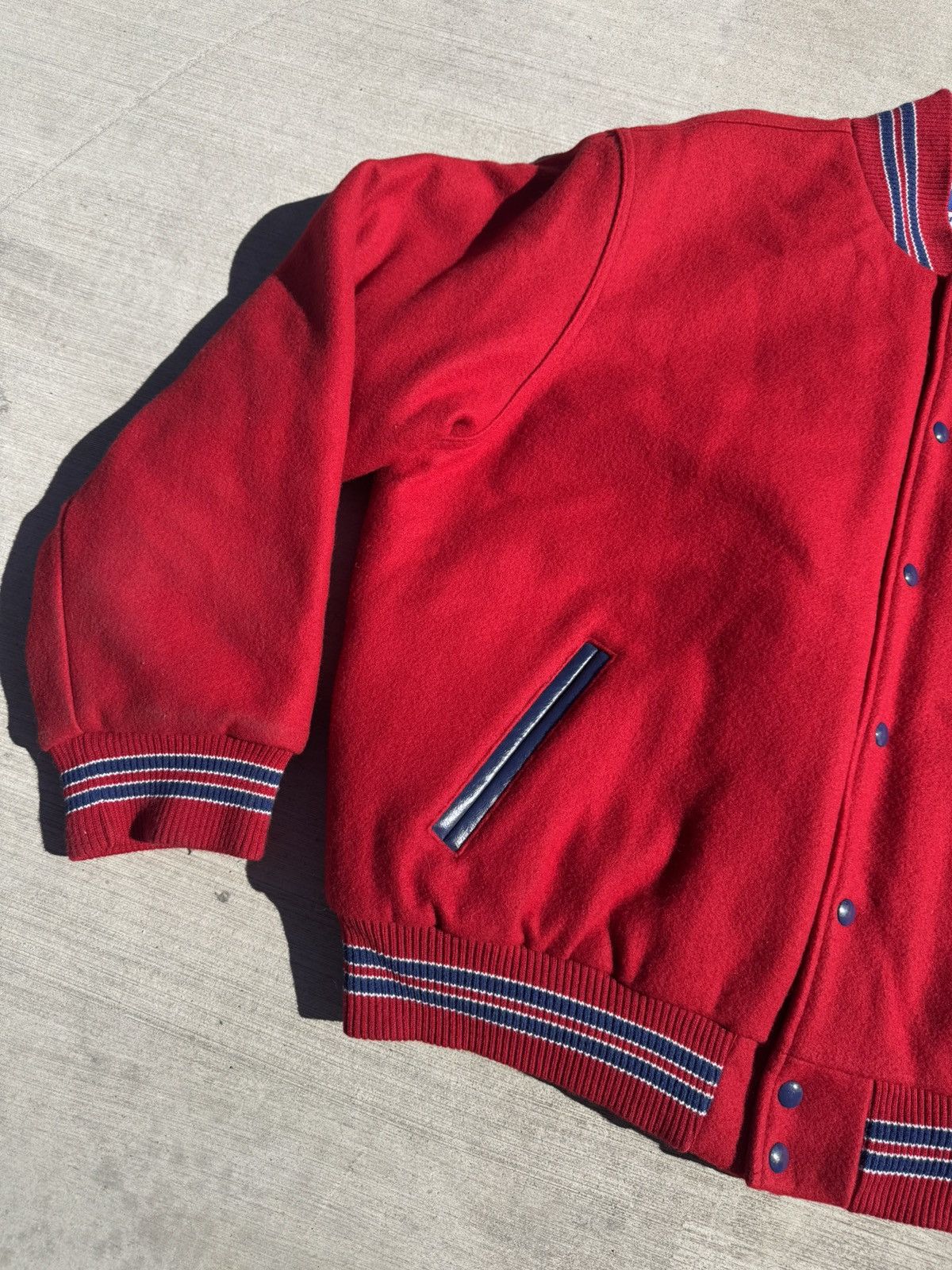Rennoc VTG RENNOC RED NAVY BLUE WOOL VARSITY BOMBER JACKET XXL 2XL Size US XXL / EU 58 / 5 - 6 Thumbnail