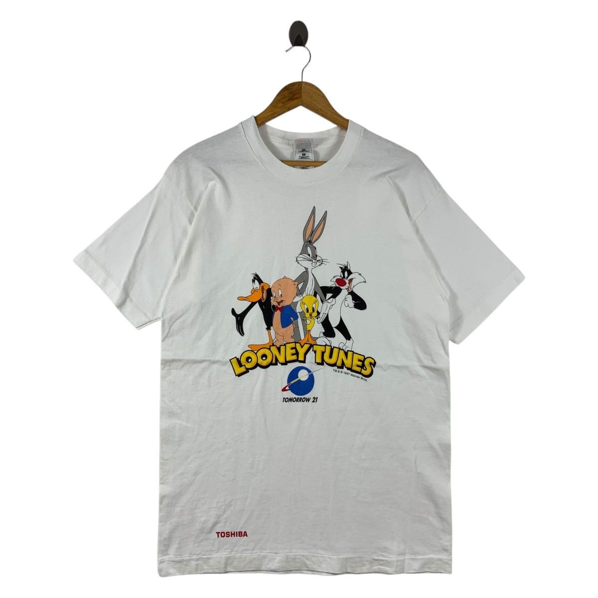 Warner Bros Vintage ALL CHARACTERS LOONEY TUNES Bigprinted tee Size US XL / EU 56 / 4 - 1 Thumbnail