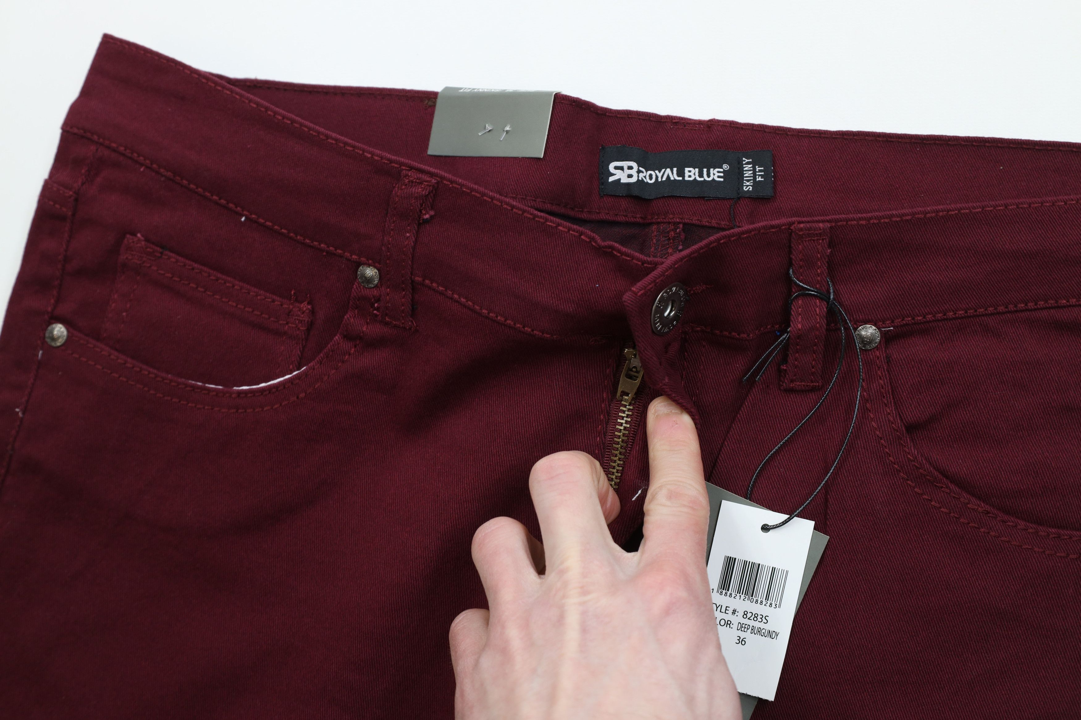 Vintage Deadstock Y2K Streetwear Fit Denim Jean Shorts Burgundy Red Size US 36 / EU 52 - 5 Thumbnail