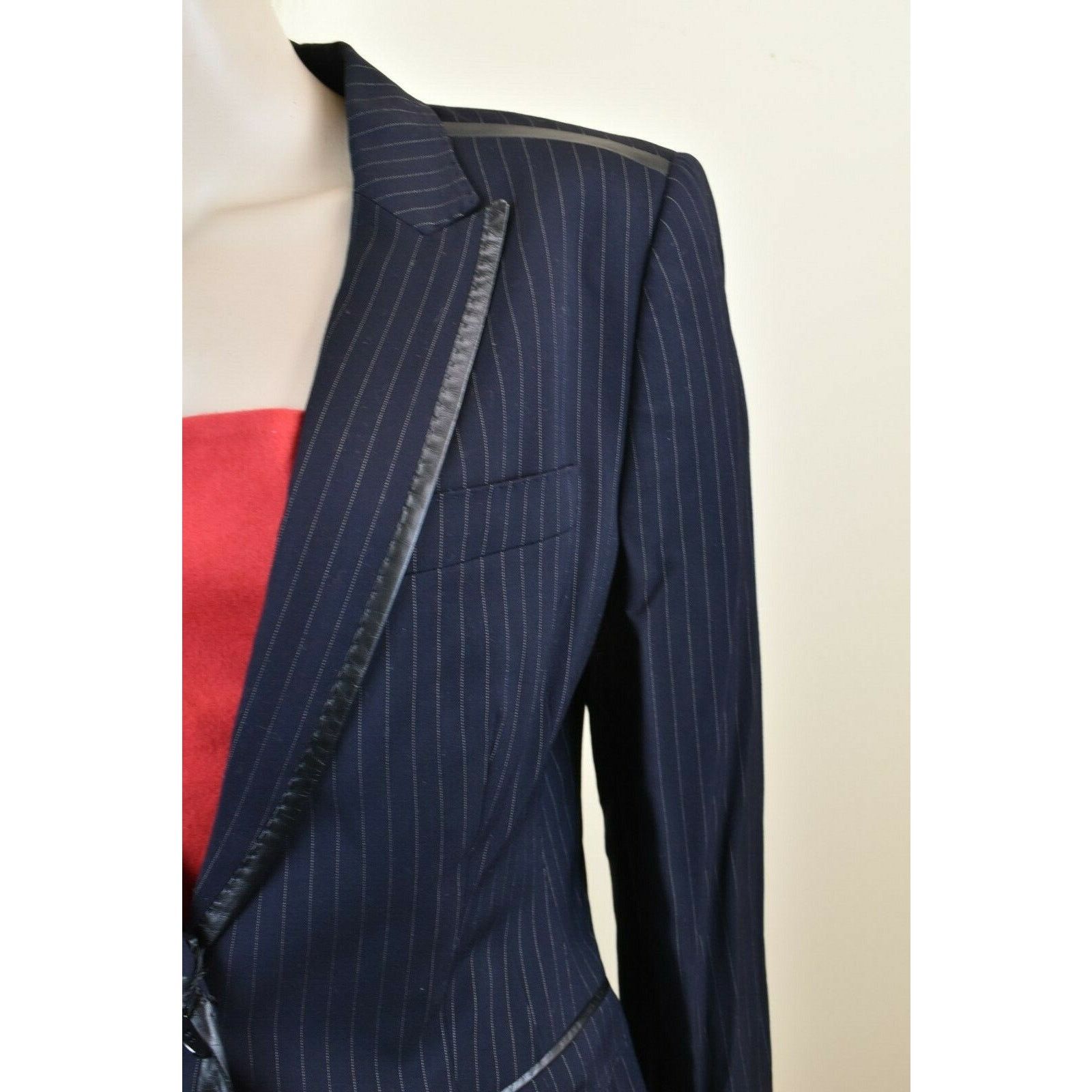 Dolce & Gabbana DOLCE GABBANA DARK NAVY STRIPE WOOL BUTTON BLAZER 50 US 16 Size XXL / US 16-18 / IT 52-54 - 2 Thumbnail