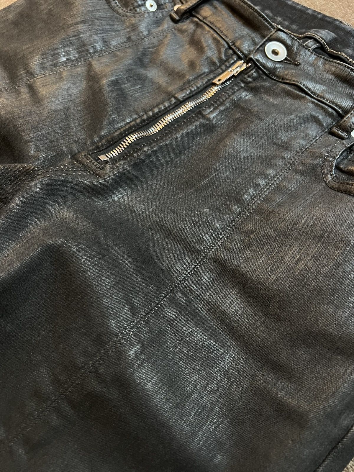 Rick Owens Rick Owens FW20 Tyrone Slit Cut Waxed Denim Size US 30 / EU 46 - 4 Thumbnail