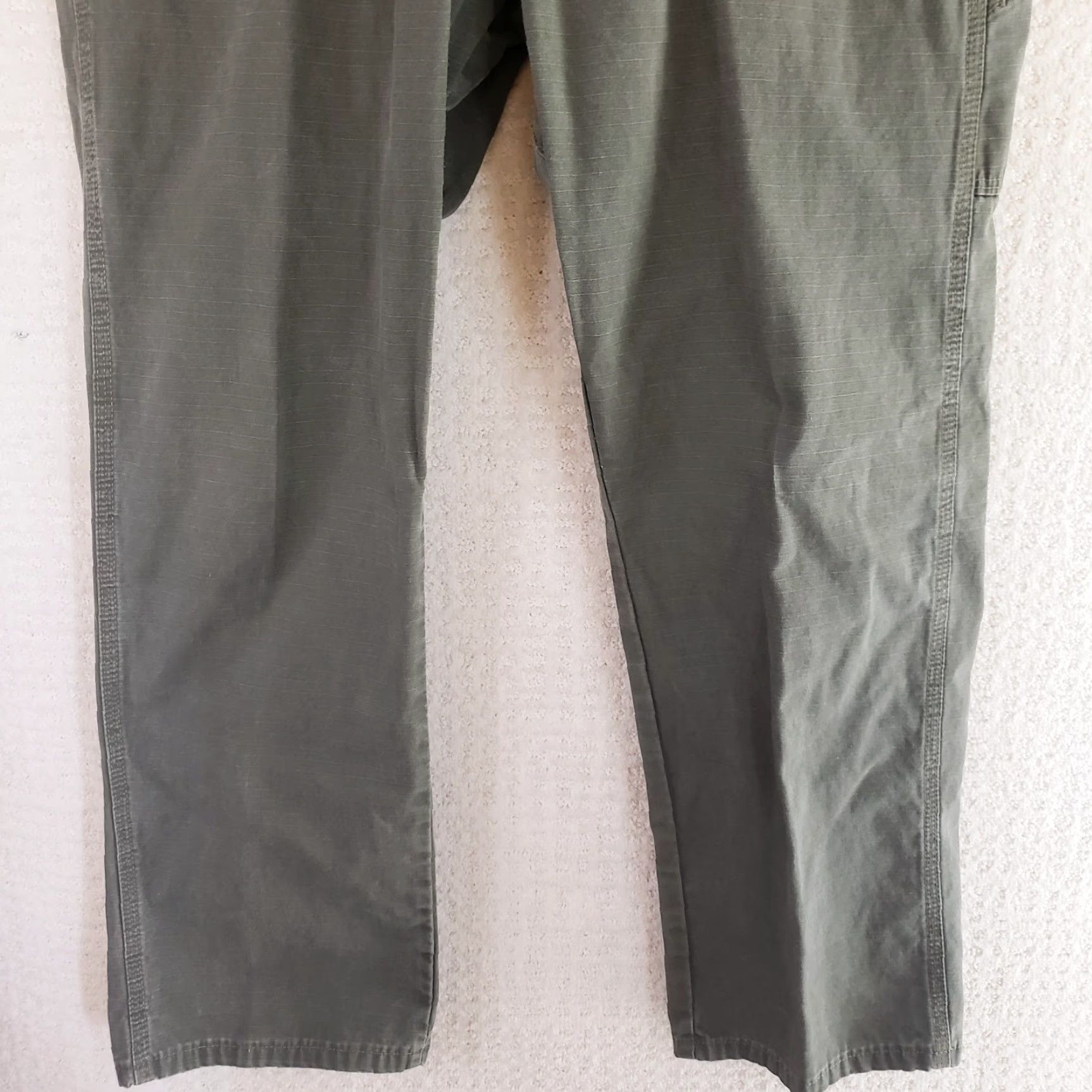 Wrangler VINTAGE Wrangler RIGGS Workwear Mens Brown Carpenter Work Pants 35X30 Green Ripstop Size US 35 - 3 Thumbnail