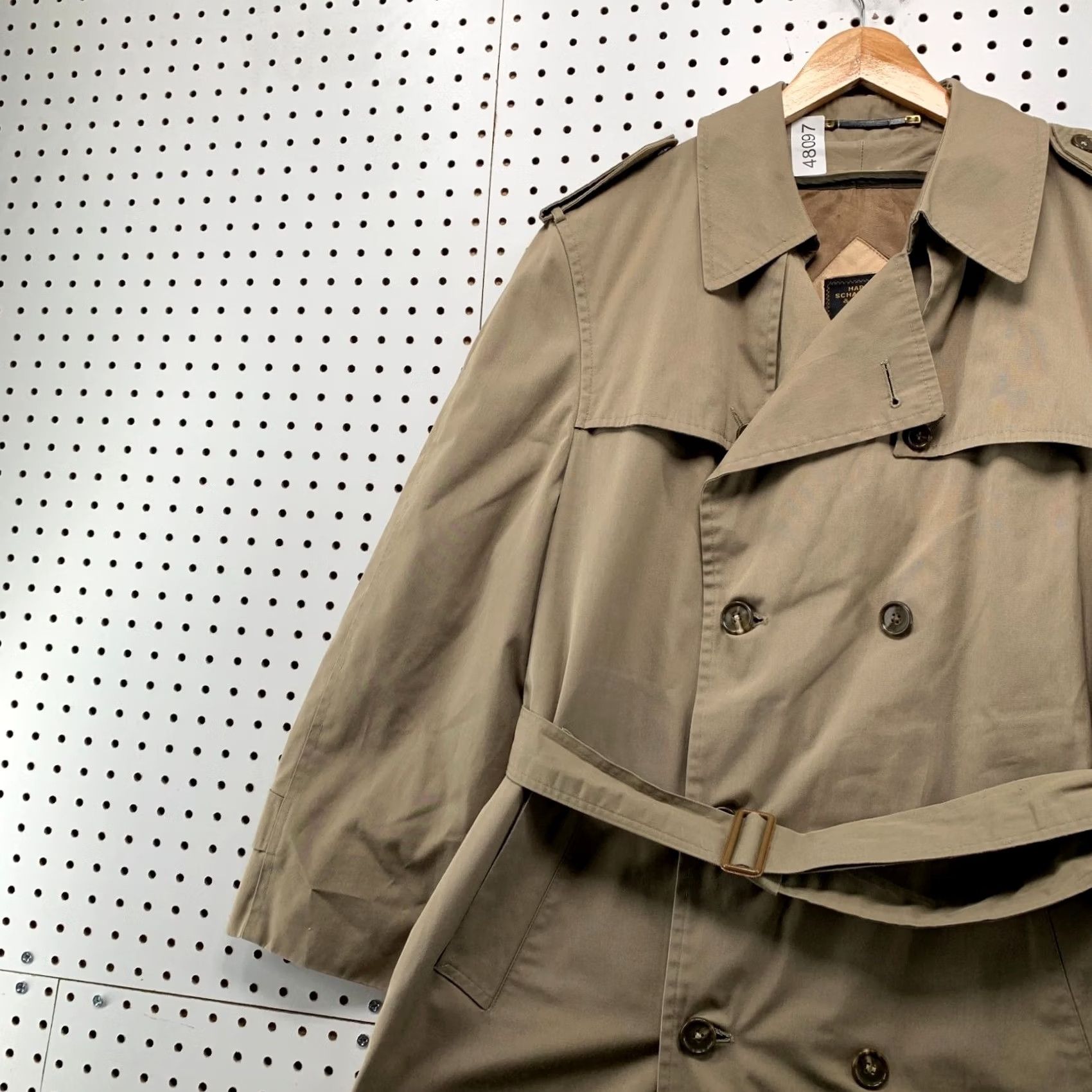 Hart Schaffner Marx VINTAGE Hart Schaffner Marx Trench Coat Mens 42R Wool Double Breast Corporate Coat Size US XS / EU 42 / 0 - 6 Thumbnail