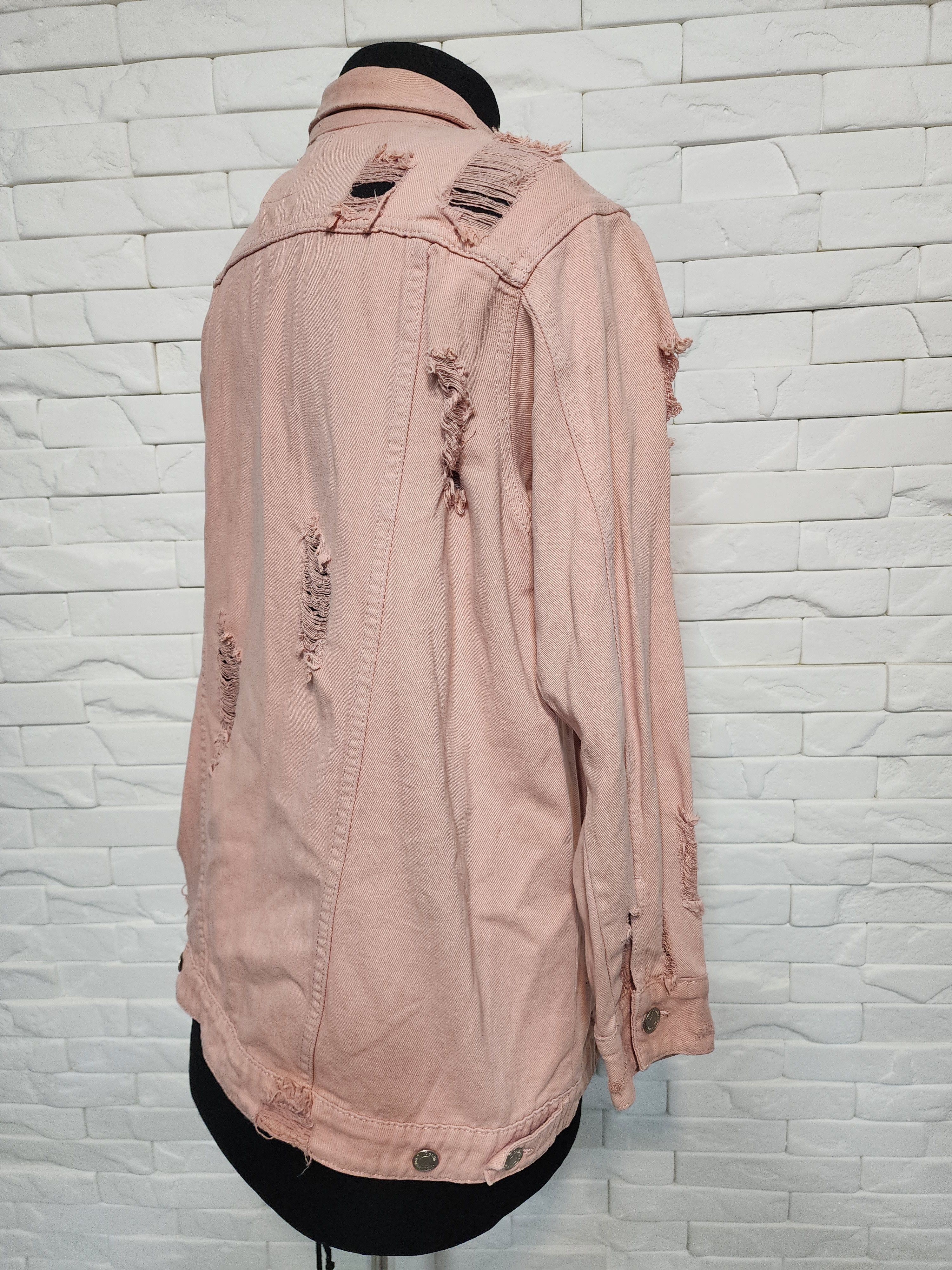 Denim & Co. Pink women's cotton jacket with a decorative design. Size XXL / US 16-18 / IT 52-54 - 5 Thumbnail