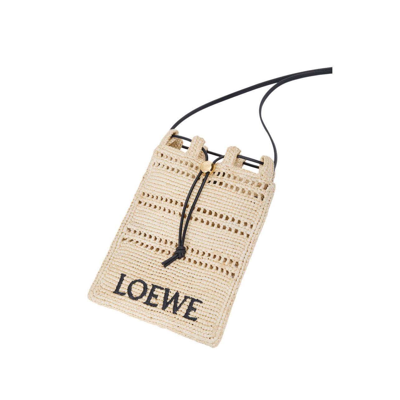 Loewe LOEWE $950 Natural/Black Raffia Drawstring Mini Crossbody Ba Size ONE SIZE - 3 Thumbnail
