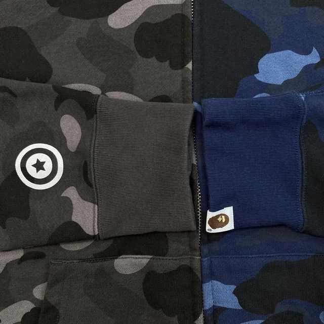 Bape BAPE Black camo × Blue camo Separate Shark Full Zip Hoodie Size US M / EU 48-50 / 2 - 7 Thumbnail