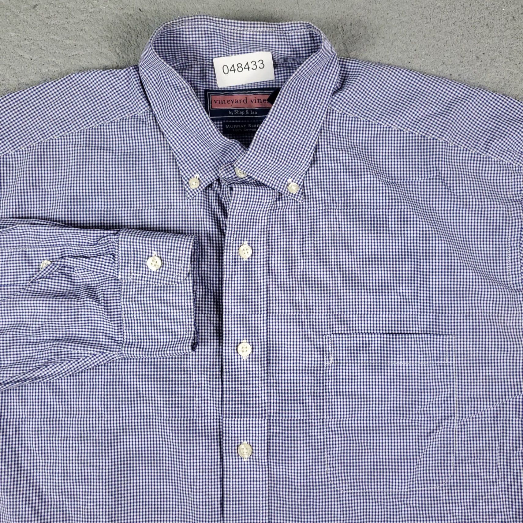 Vineyard Vines VINEYARD VINES Shirt XL Purple Check Button-Up Long Sleeve Mens Casual Preppy Size US XL / EU 56 / 4 - 2 Thumbnail