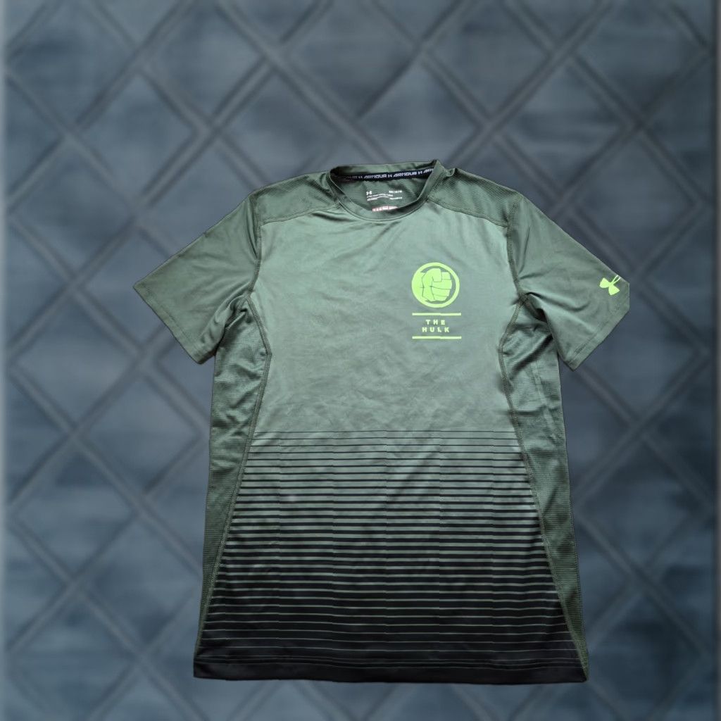 Under Armour Under Armour Hulk Shirt Mens M Green HeatGear Tee Marvel Graphic Print Short Sleeve Athletic Brand Logo Size US M / EU 48-50 / 2 - 1 Thumbnail