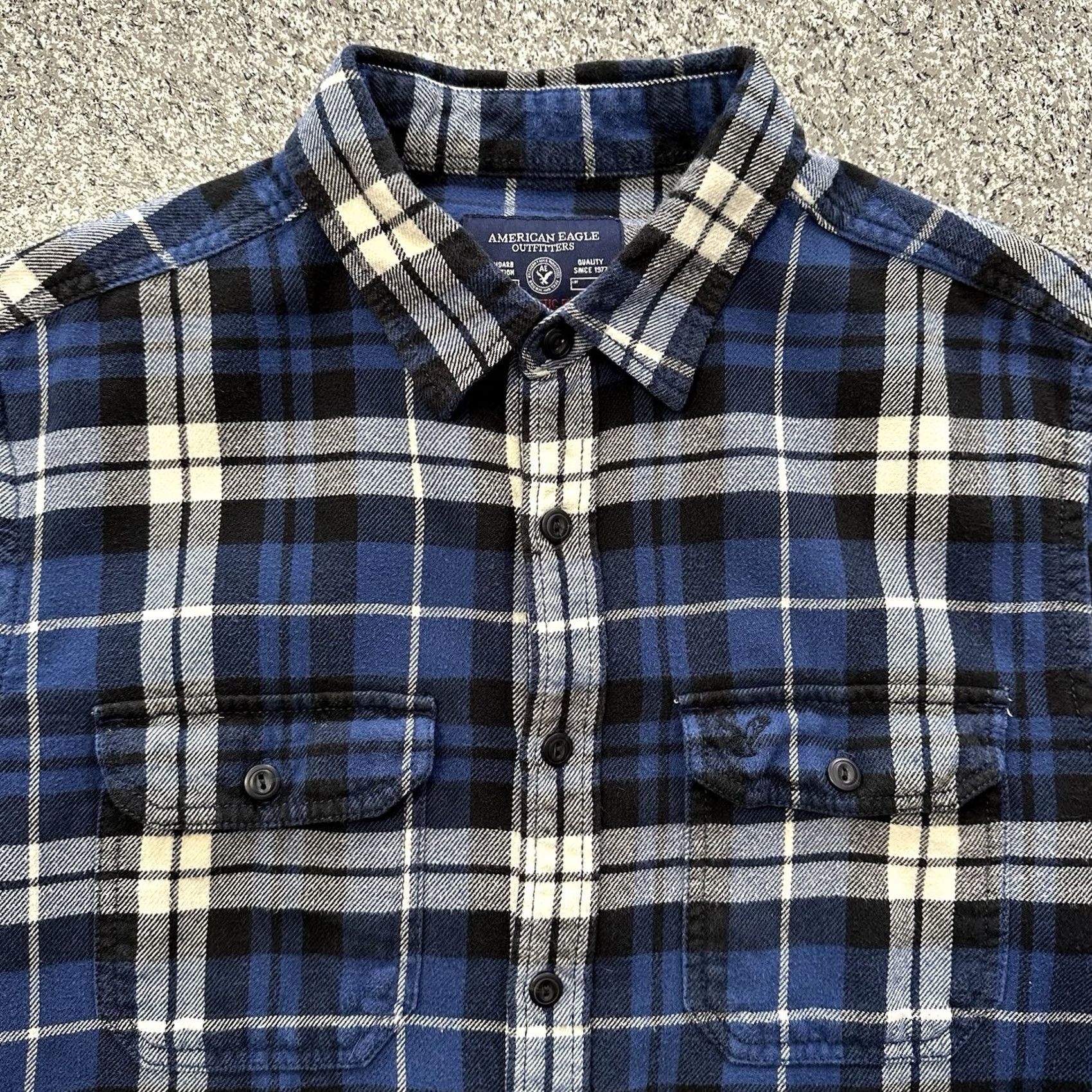 American Eagle Outfitters American Eagle Outfitters Flannel Shirt Mens L Blue AE Athletic Regular Fit Button-Up Casual Shirt Size US L / EU 52-54 / 3 - 2 Thumbnail