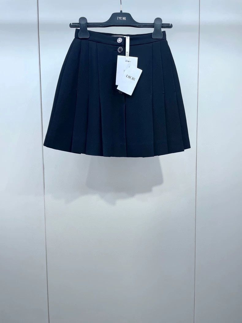 Dior Dior Pleated Wool Skirt with Star Buttons-dmc Size US 34 / EU 50 - 1 Thumbnail
