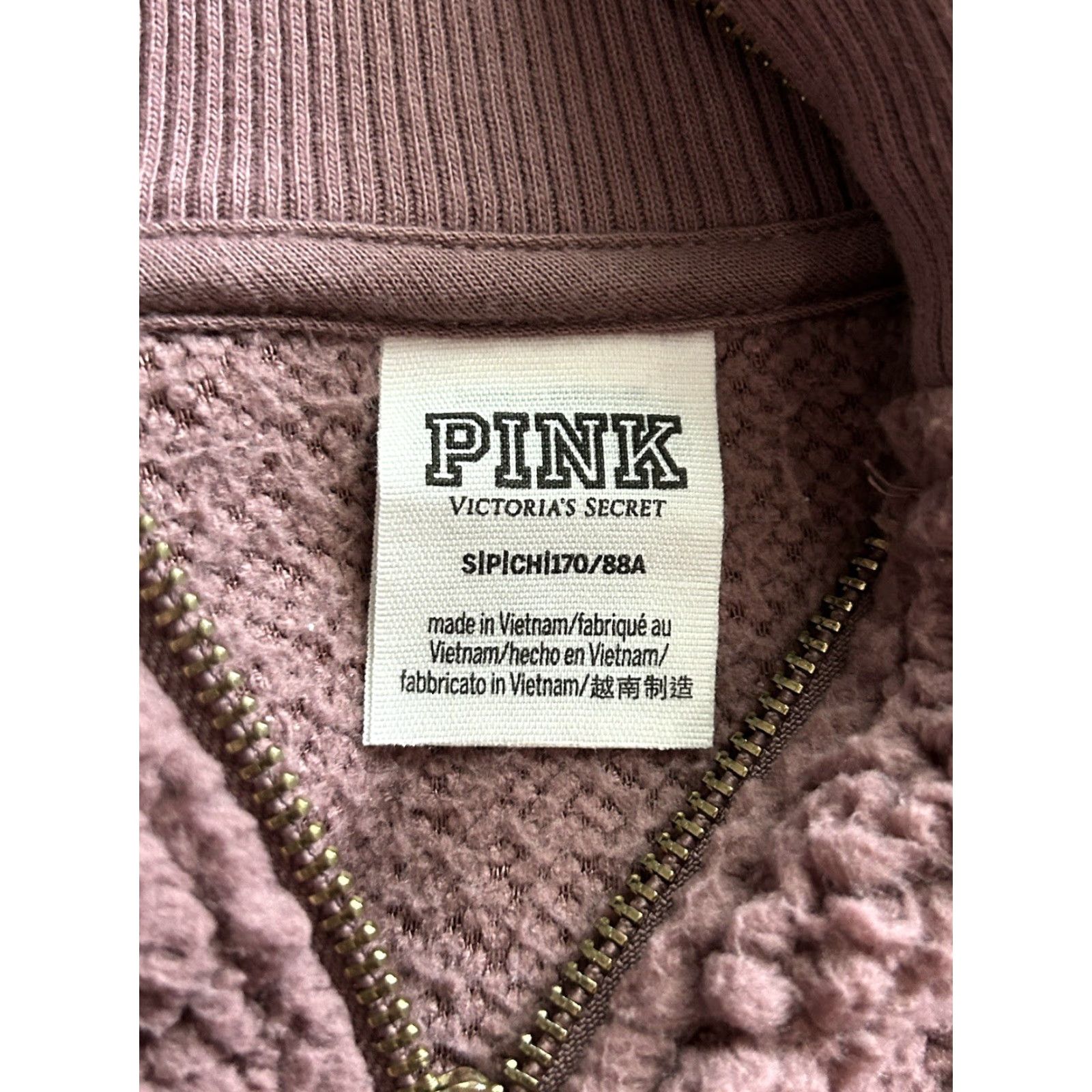Pinko VS PINK Sherpa Fleece Sweatshirt 1/4 Zip sz Small Size S / US 4 / IT 40 - 5 Thumbnail