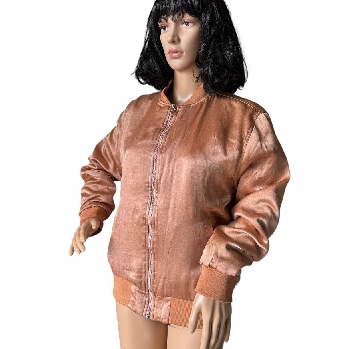 Vintage M.A.P silk boomer jacket with zipper closing blush medium Size M / US 6-8 / IT 42-44 - 4 Thumbnail