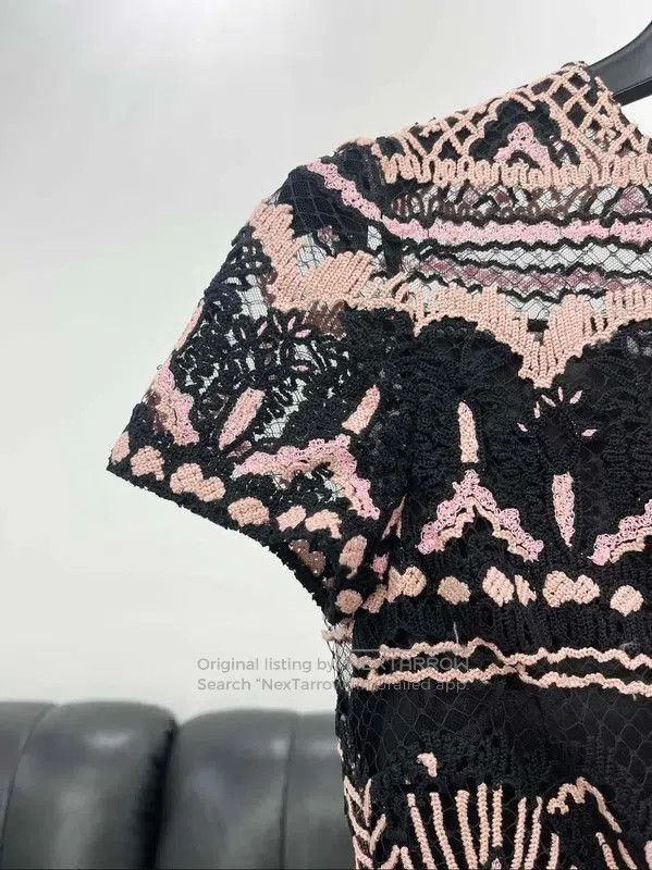Valentino Valentino Summer Color-Blocked Lace Dress . Size XL / US 12-14 / IT 48-50 - 3 Thumbnail