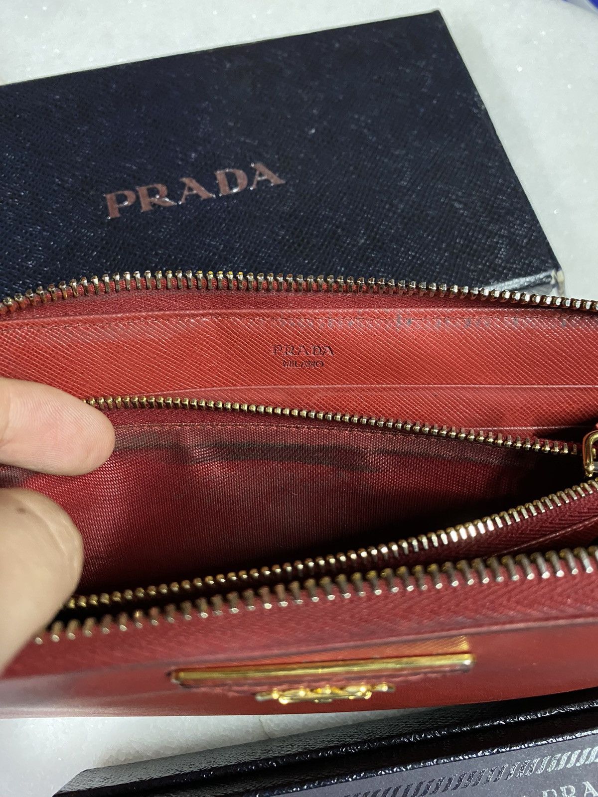 Prada Prada Red Womens Leather Long Wallet Preowned Size ONE SIZE - 4 Thumbnail
