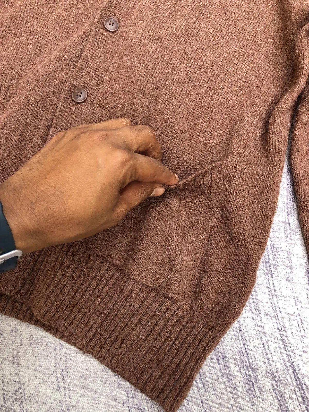 Aran Isles Knitwear × Homespun Knitwear 📌Japanese Pattern Cardigan Pureknit Jumper With Pocket Size US M / EU 48-50 / 2 - 6 Thumbnail