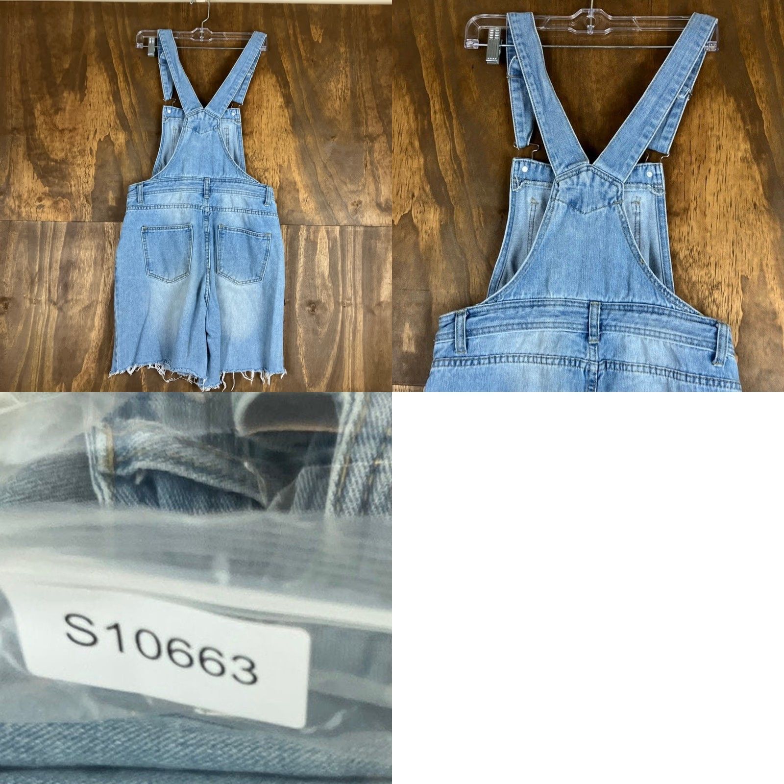 Denime Unbranded Womens Short Overalls Blue Denim Y2K Streetwear Distressed Medium Size 32" / US 10 / IT 46 - 8 Thumbnail
