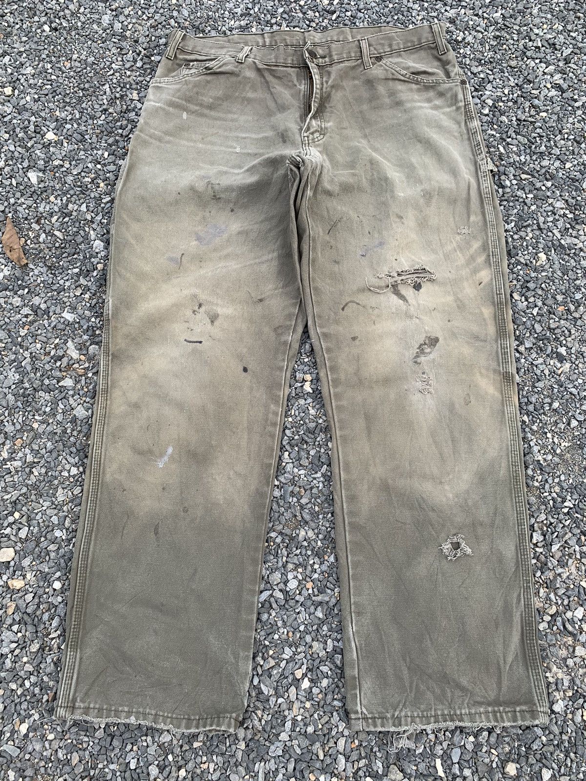 Dickies VINTAGE DICKIES CARPENTER WORKWEAR FADED DISTRESSED DENIM Size US 36 / EU 52 - 3 Thumbnail