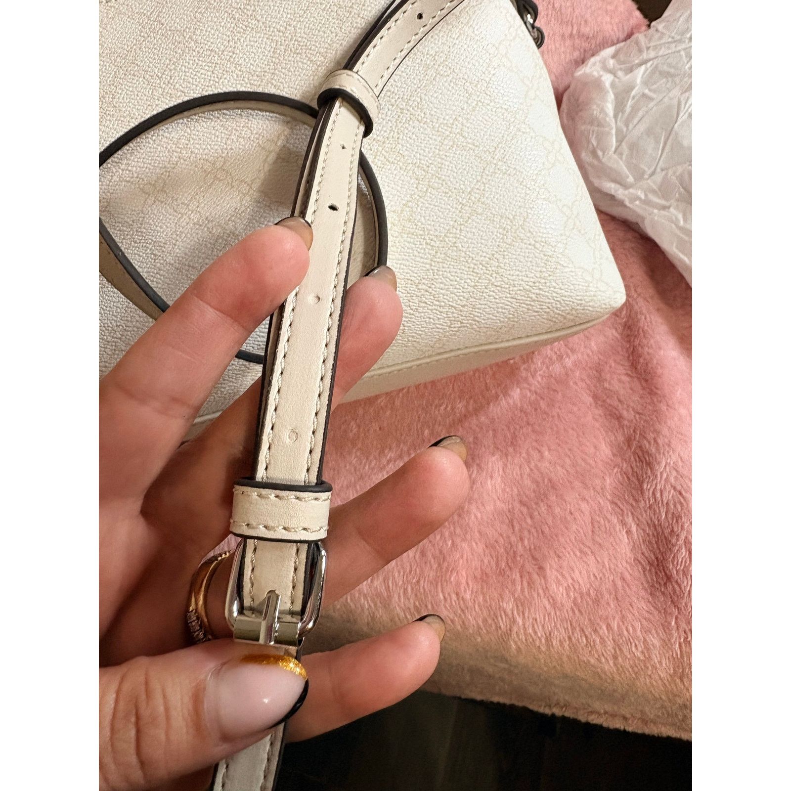 Nine West Nine West Cream Monogram Crossbody Bag NWT Neutral Designer Size ONE SIZE - 4 Thumbnail