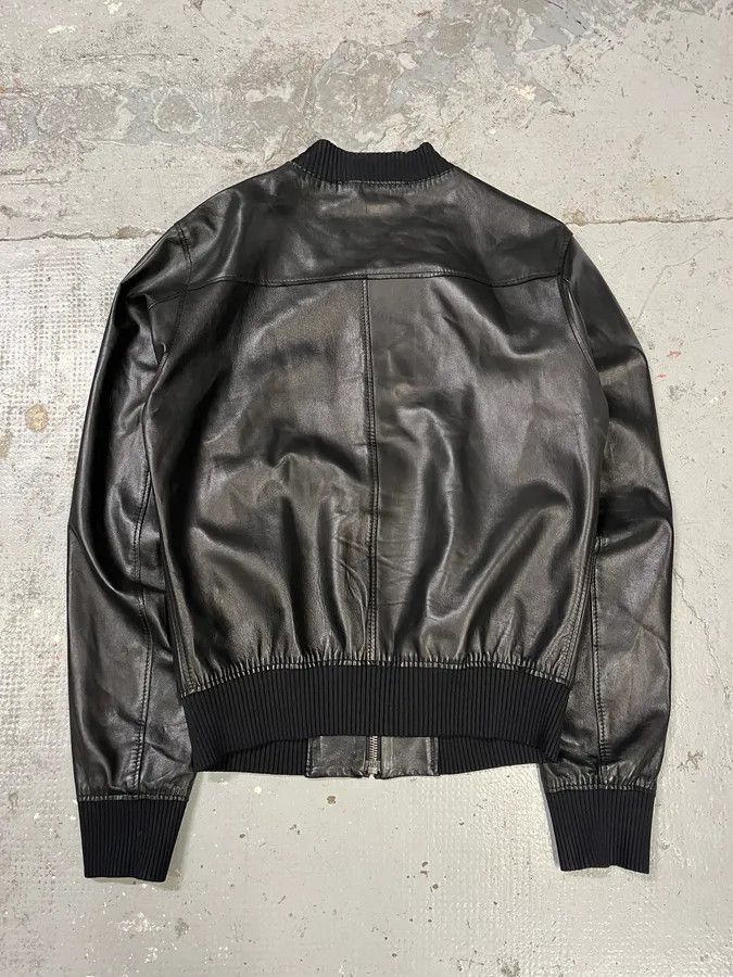 Dolce & Gabbana 2000s Dolce & Gabbana Pure Black Leather Bomber Jacket Size US M / EU 48-50 / 2 - 7 Thumbnail