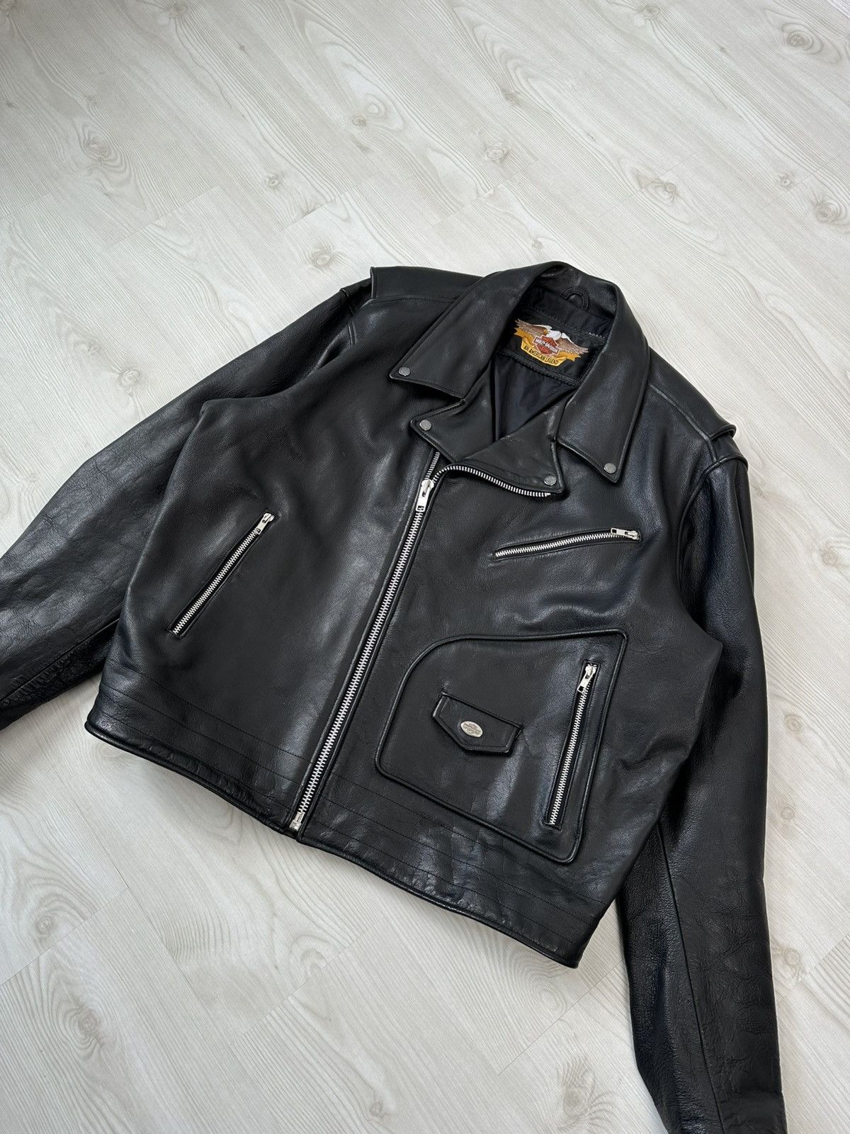 Genuine Leather × Harley Davidson Vintage Harley Davidson Oversized Leather Jacket Size US XL / EU 56 / 4 - 1 Thumbnail